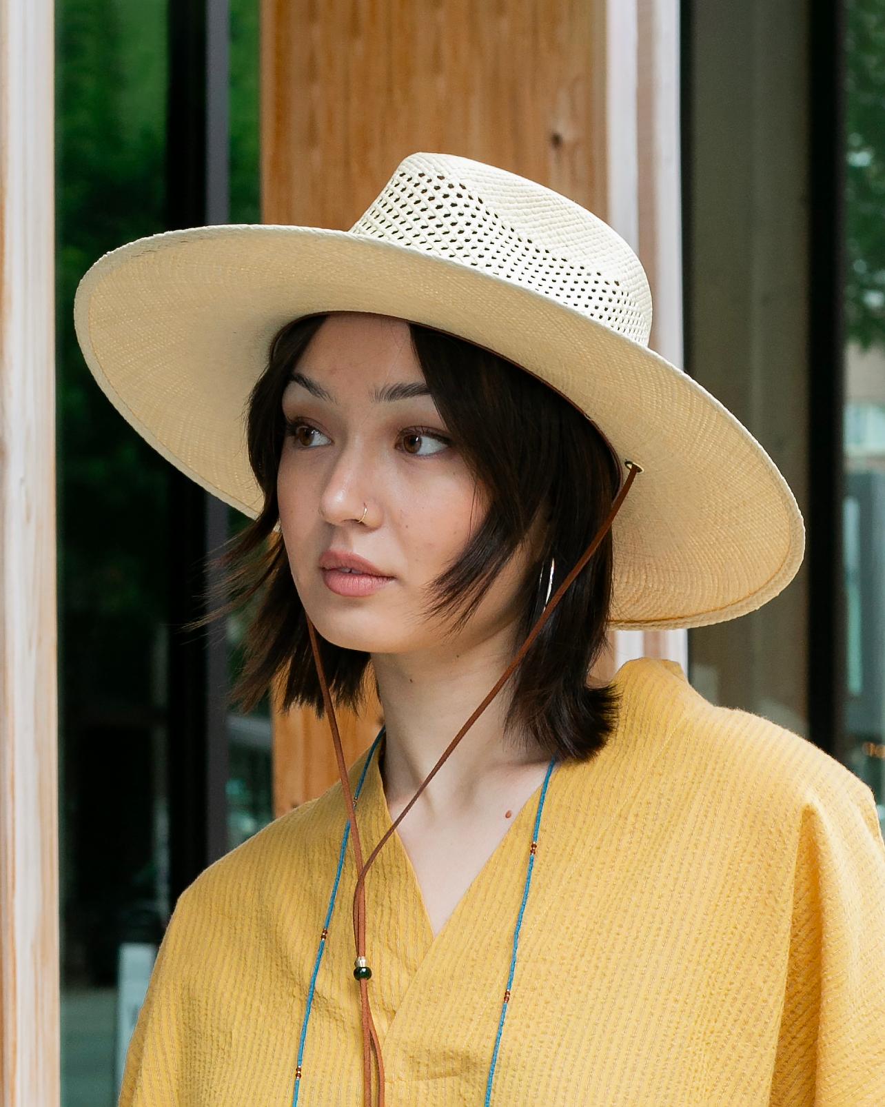 Kiriko Custom Panama Hat, Straw, Braided Shades of Burgundy and Orange Floral and Plaid