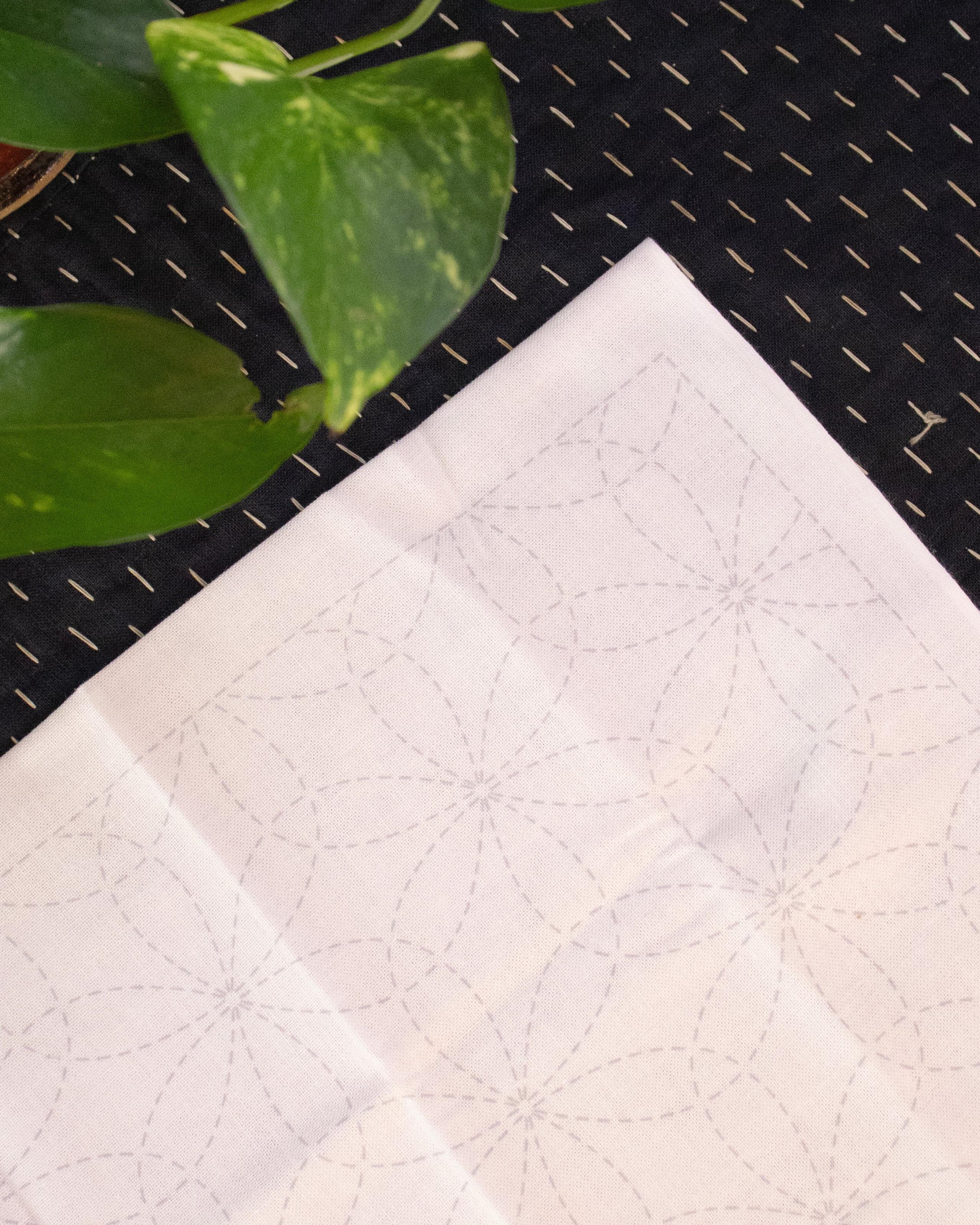 , Hana-Fukin Sashiko Sampler, Hana-zashi, White