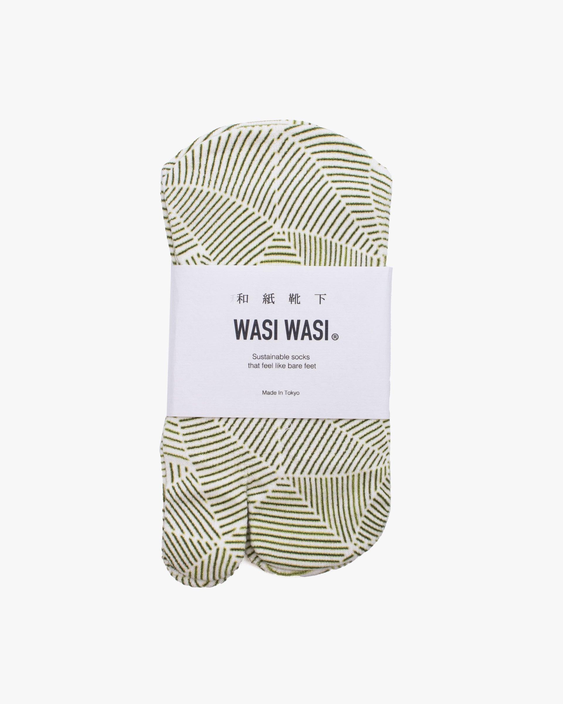 Tabi Socks, Wasi Wasi, Geometric Green