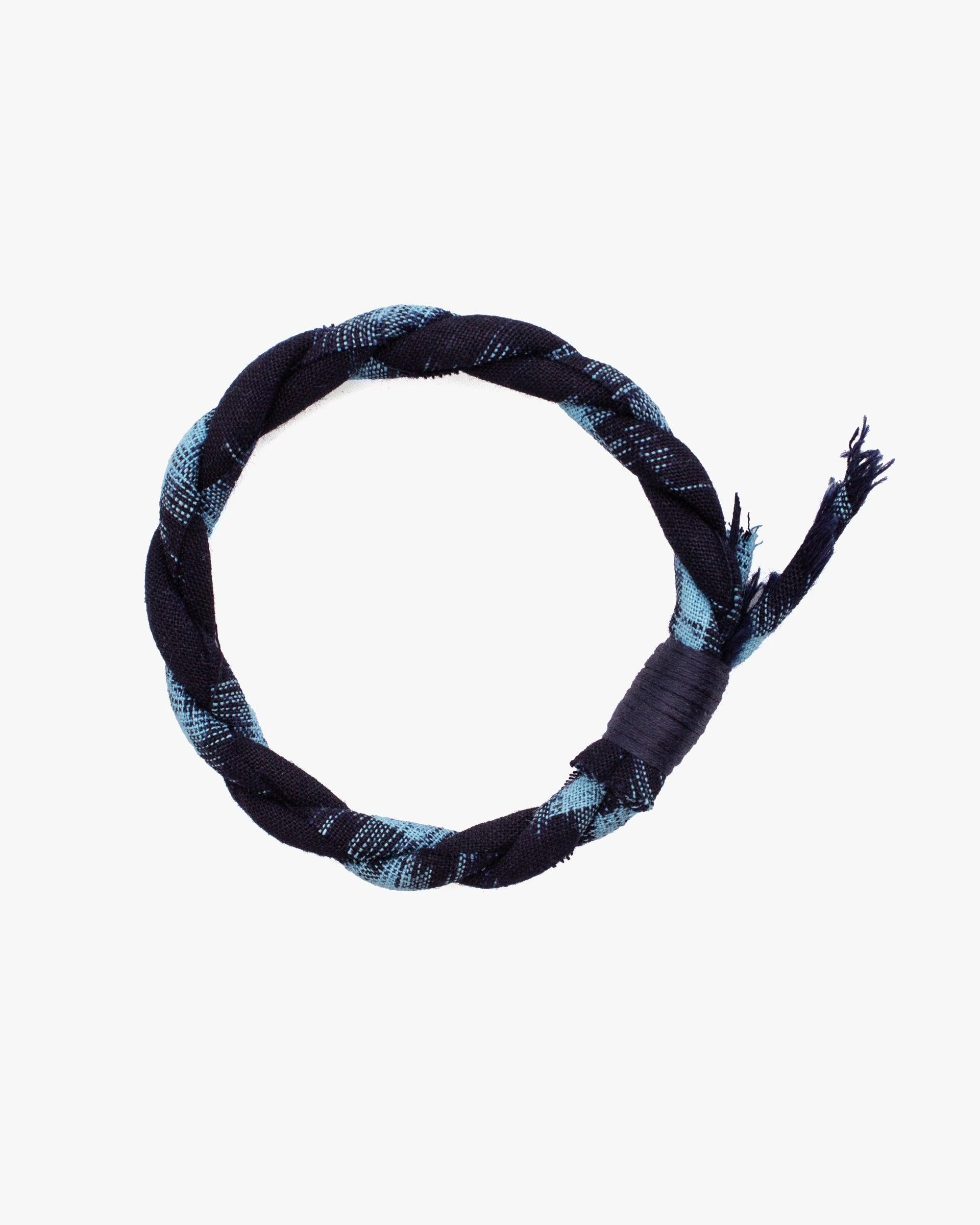 x Kiriko Bracelet, Indigo with Light Blue Kasuri