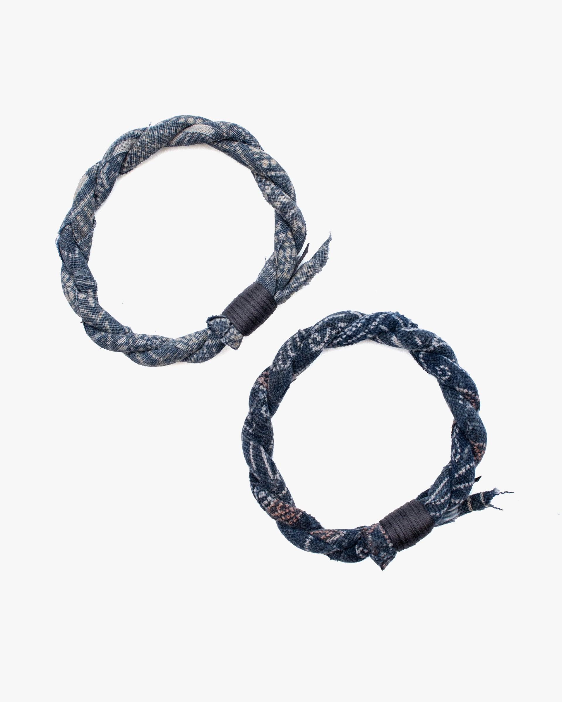 x Kiriko Bracelet, Vintage Washed Indigo with Katazome
