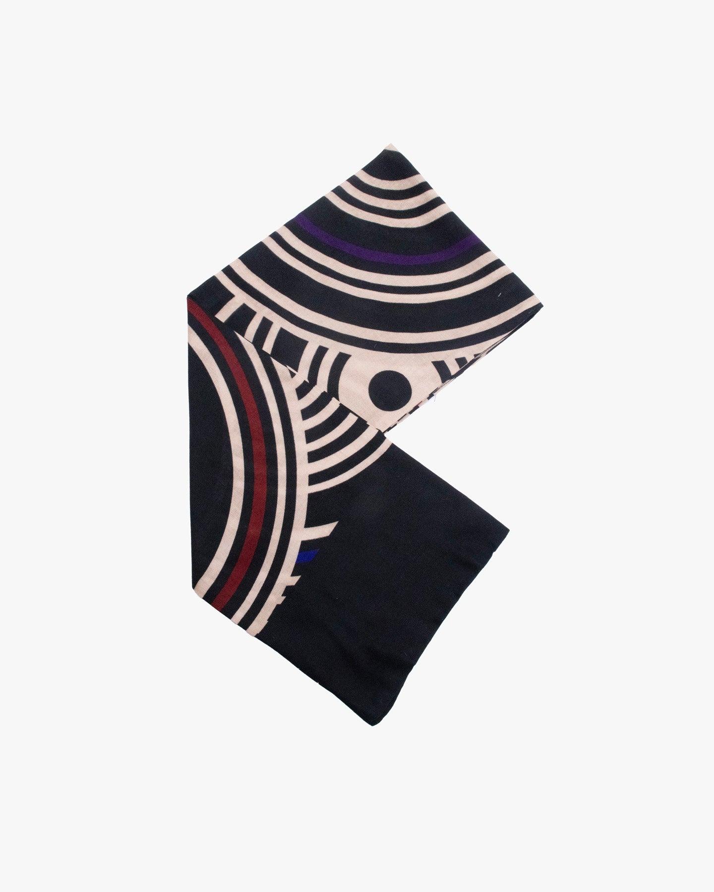 , Cotton Scarf, Black and Red and White Scales