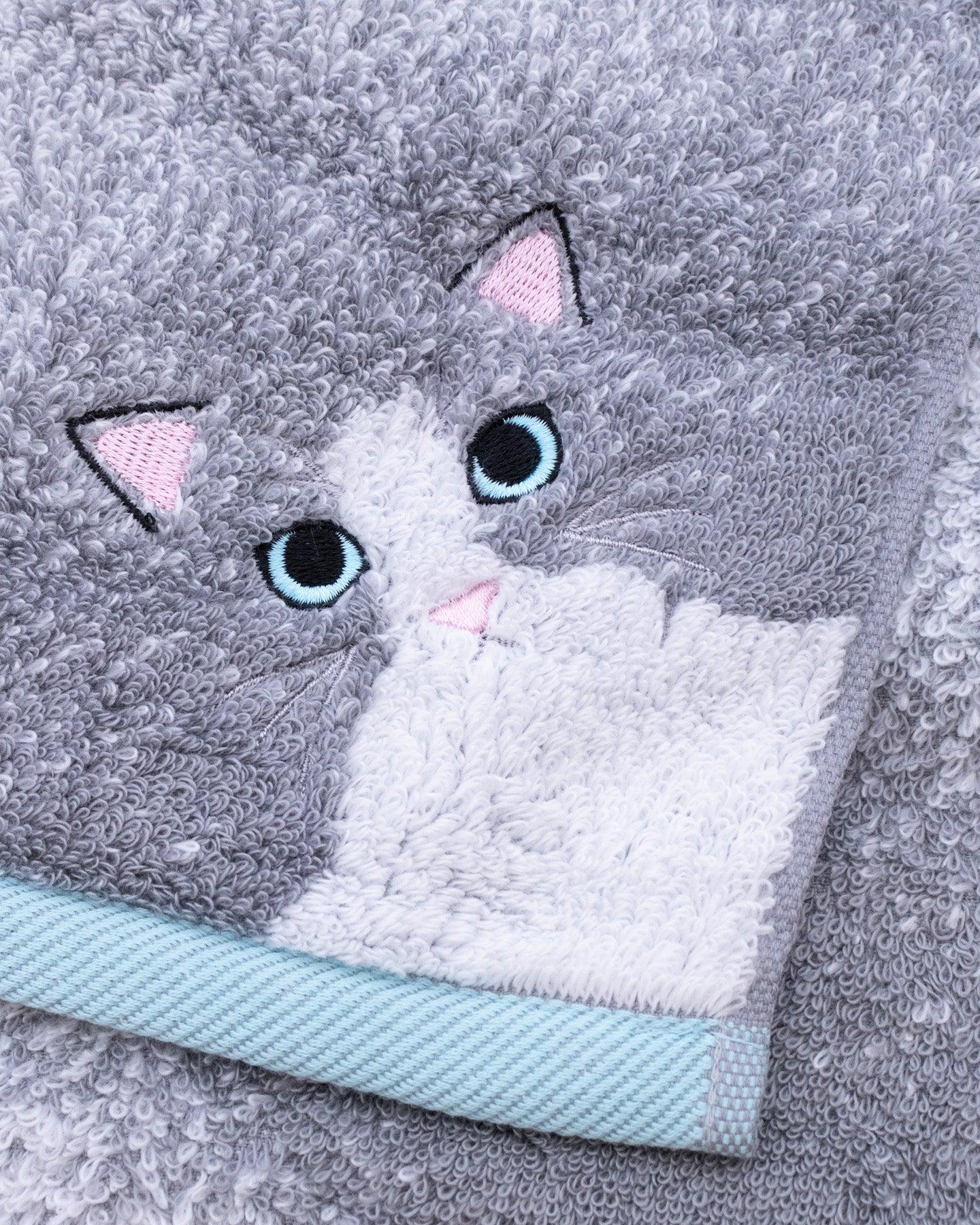 Japanese Long Face Towel, Uchi no Ko Kenami, Gray