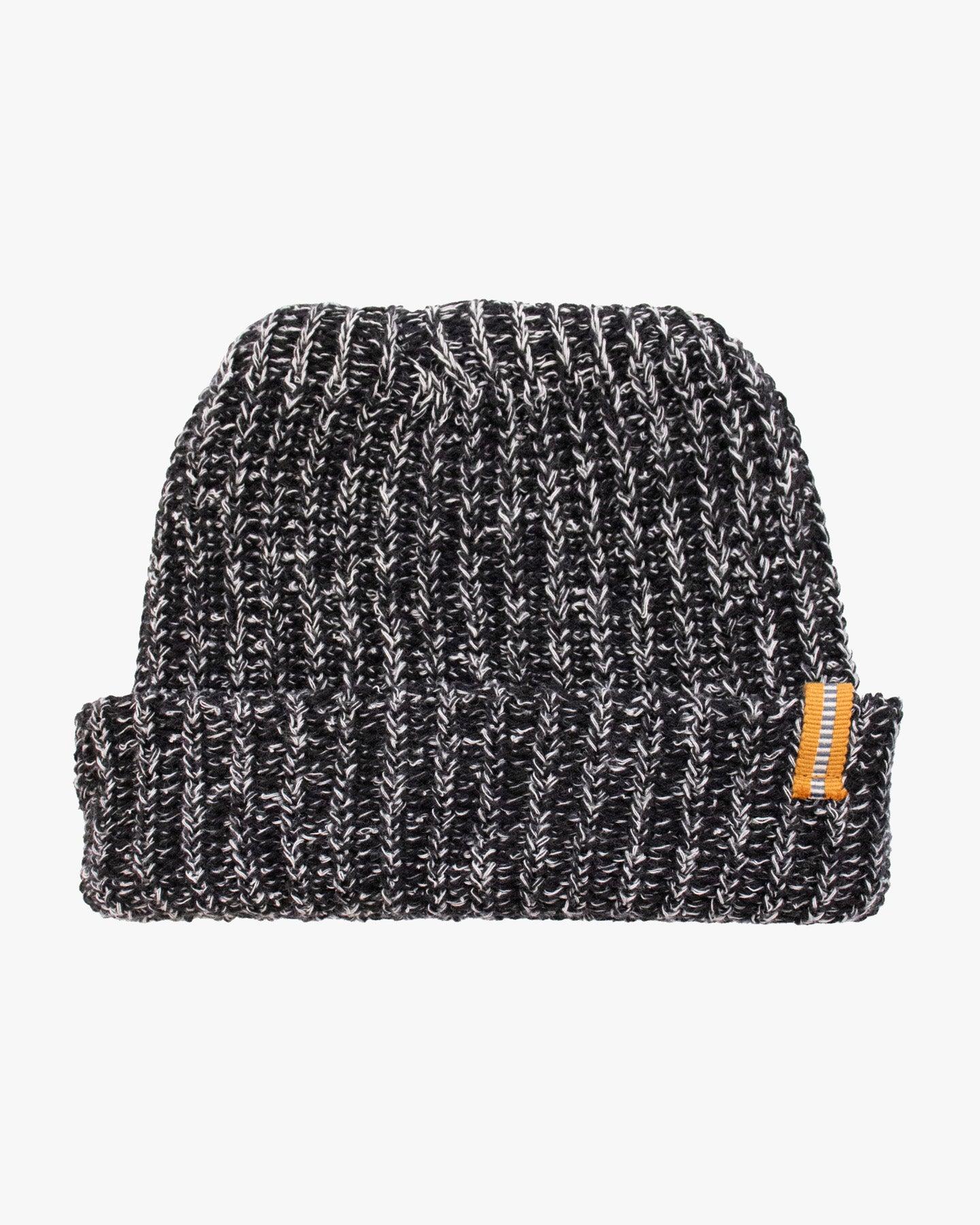 Kiriko Original Knit Cap, Twist Black and White, With Sanada Himo, 6˝
