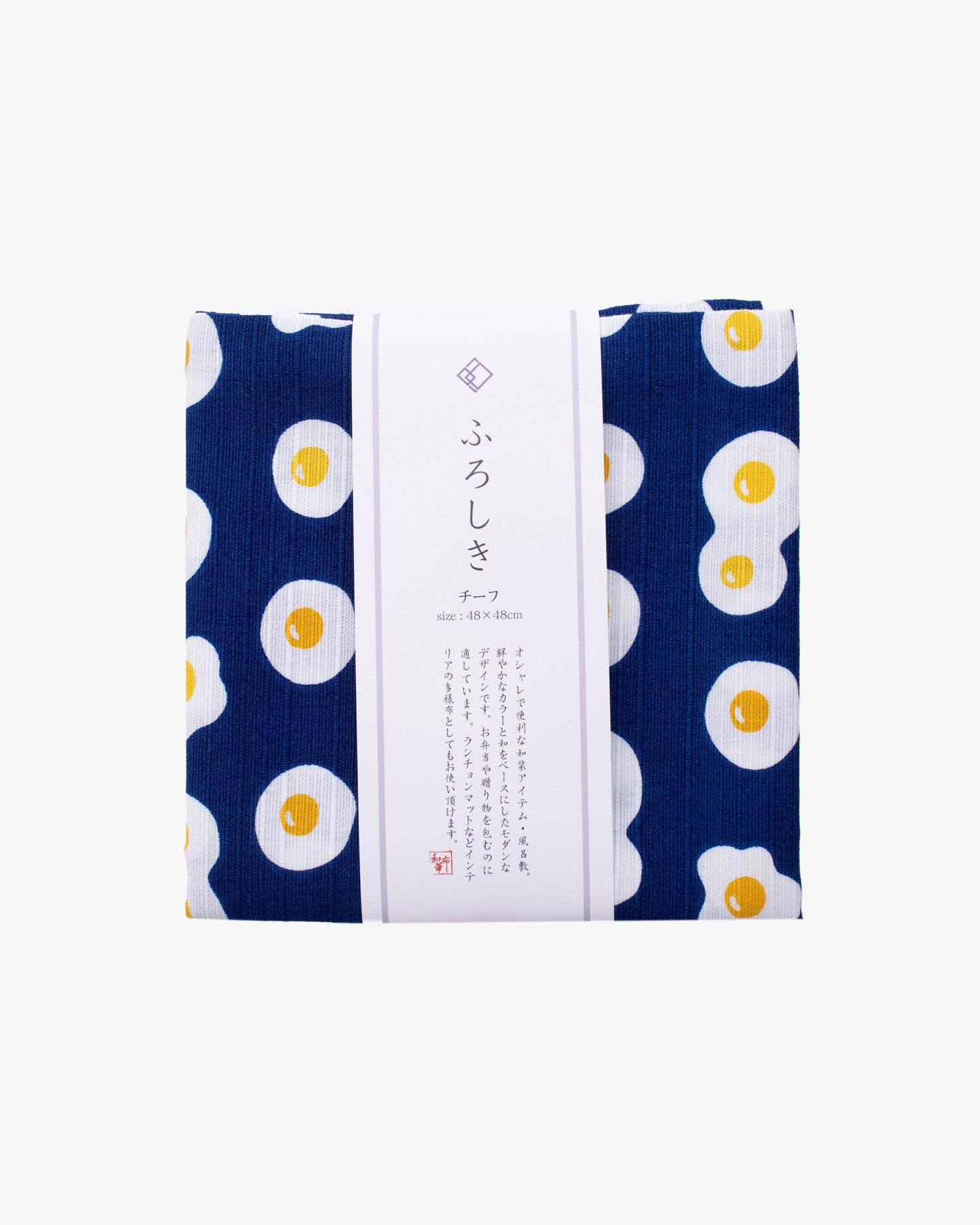 PrairieDog, Furoshiki, Fried Egg, Navy Blue, 19" x 19"