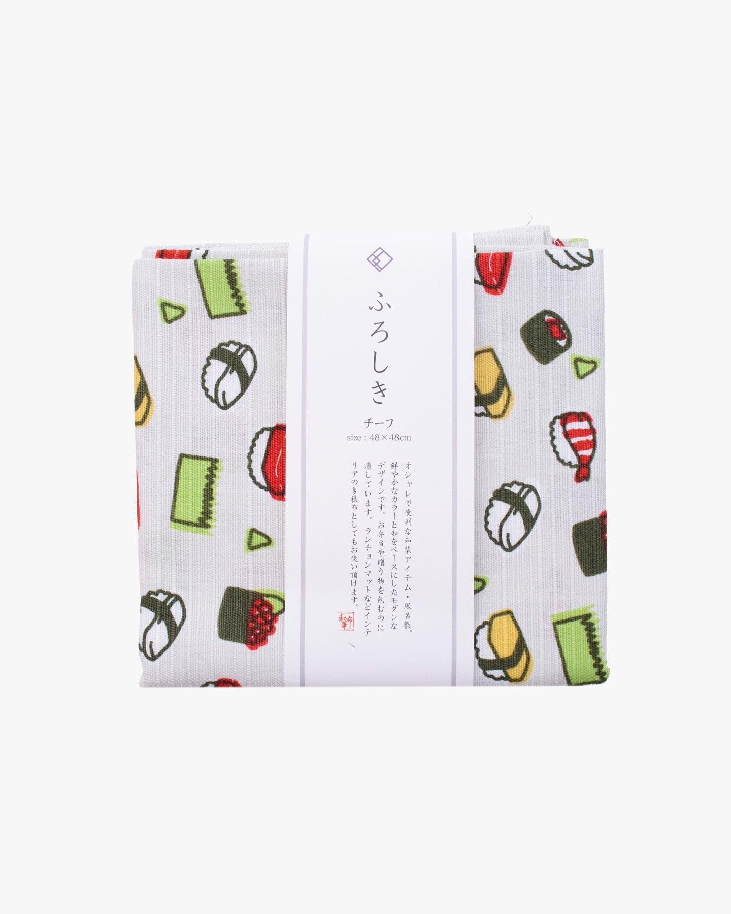 PrairieDog, Furoshiki, Sushi, Off-White, 19" x 19"