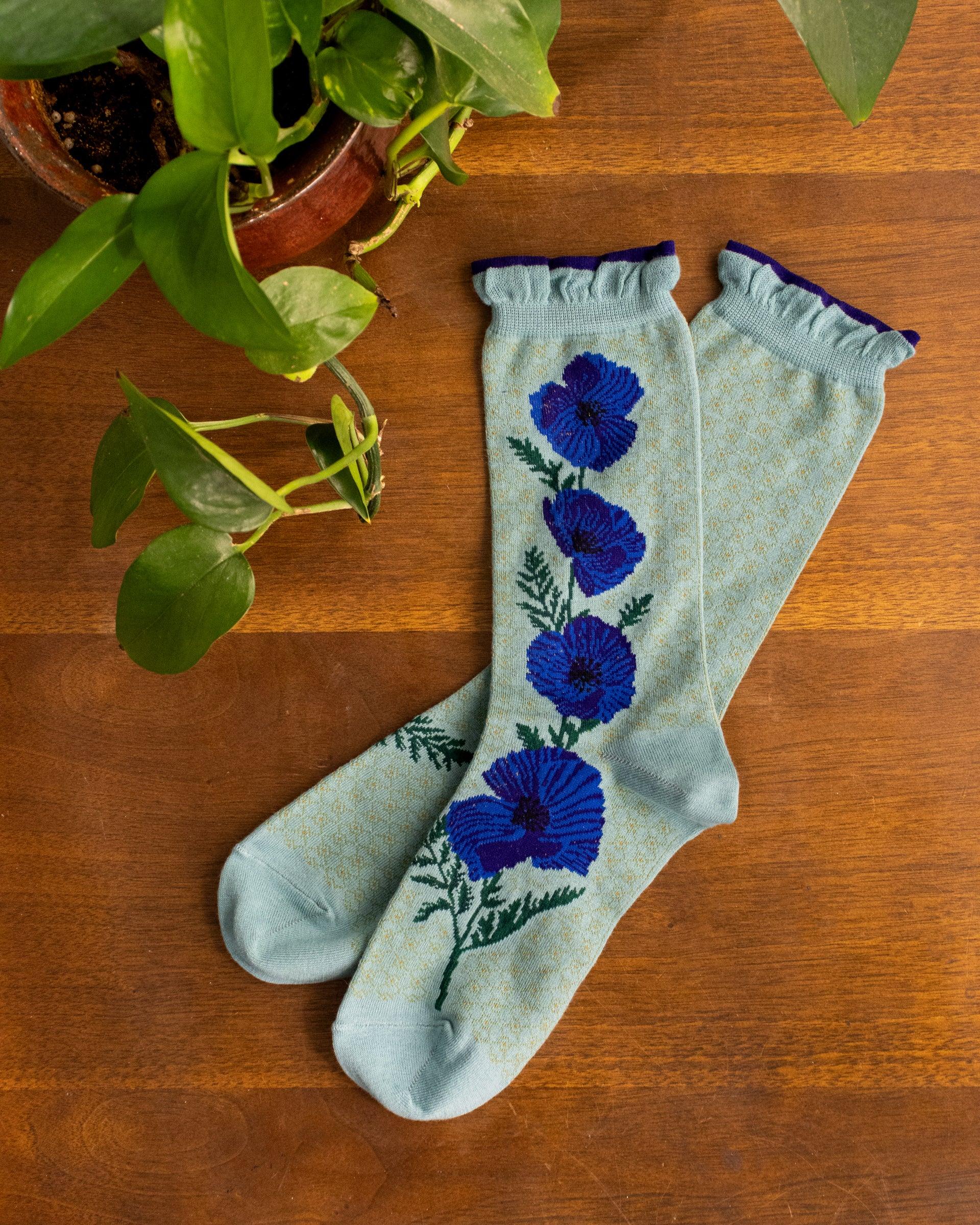 Crew Socks, Andeotte Collection, Mia Blue