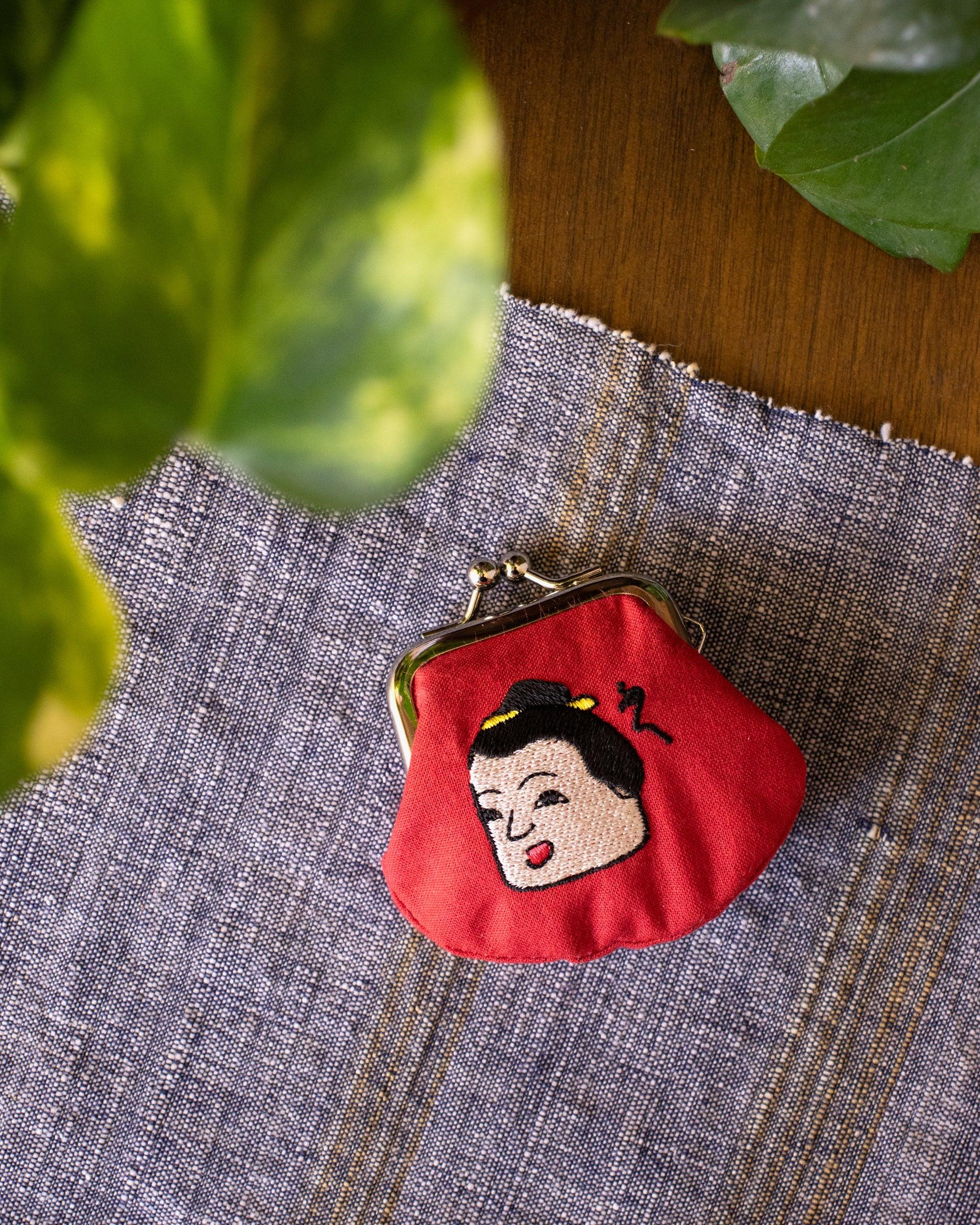 Wa Modern, Embroidered Mini Coin Purse, Onna