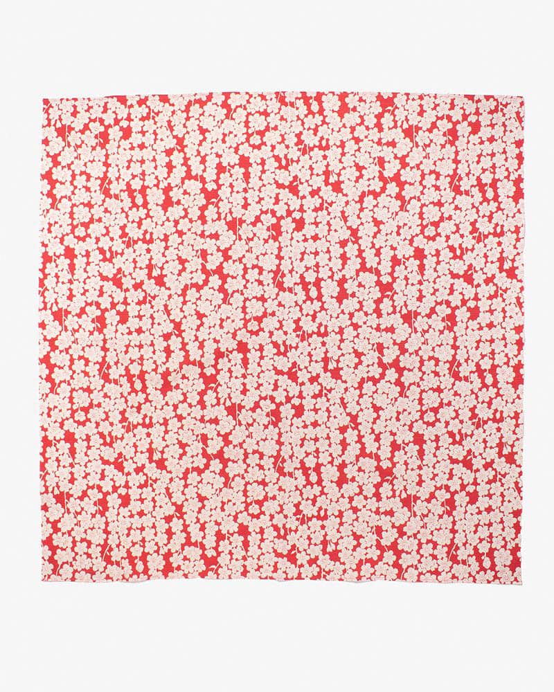 Modern Furoshiki, Musubi, Reversible, Isa Monyo, Sakura, Pink and Green, 41" x 41"