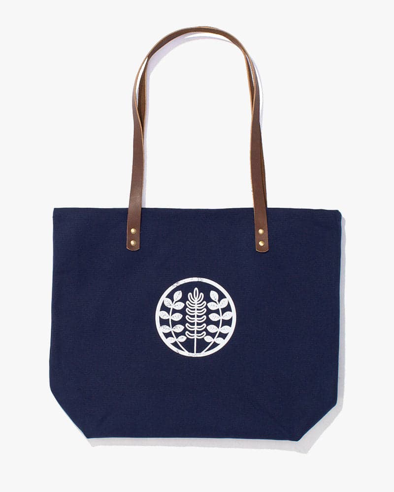 Kiriko Original Large Tote Bag, Canvas, Navy Logo