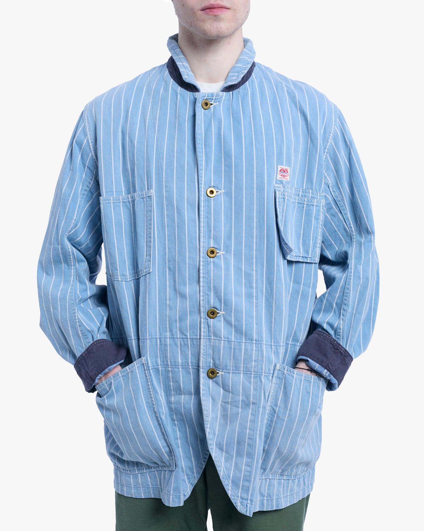 Chore Coat, L, Kapital, Blue with White Stripes