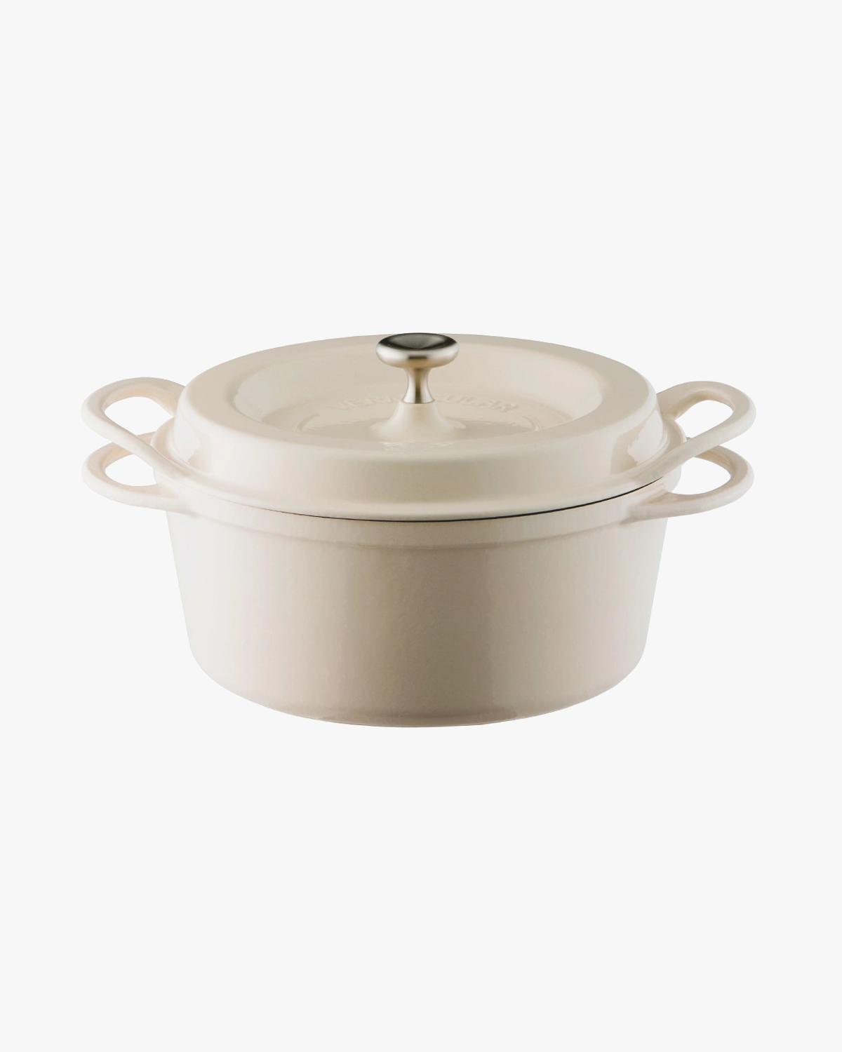 Oven Pot, Vermicular, Round Knob Lid, Natural Beige, 22cm