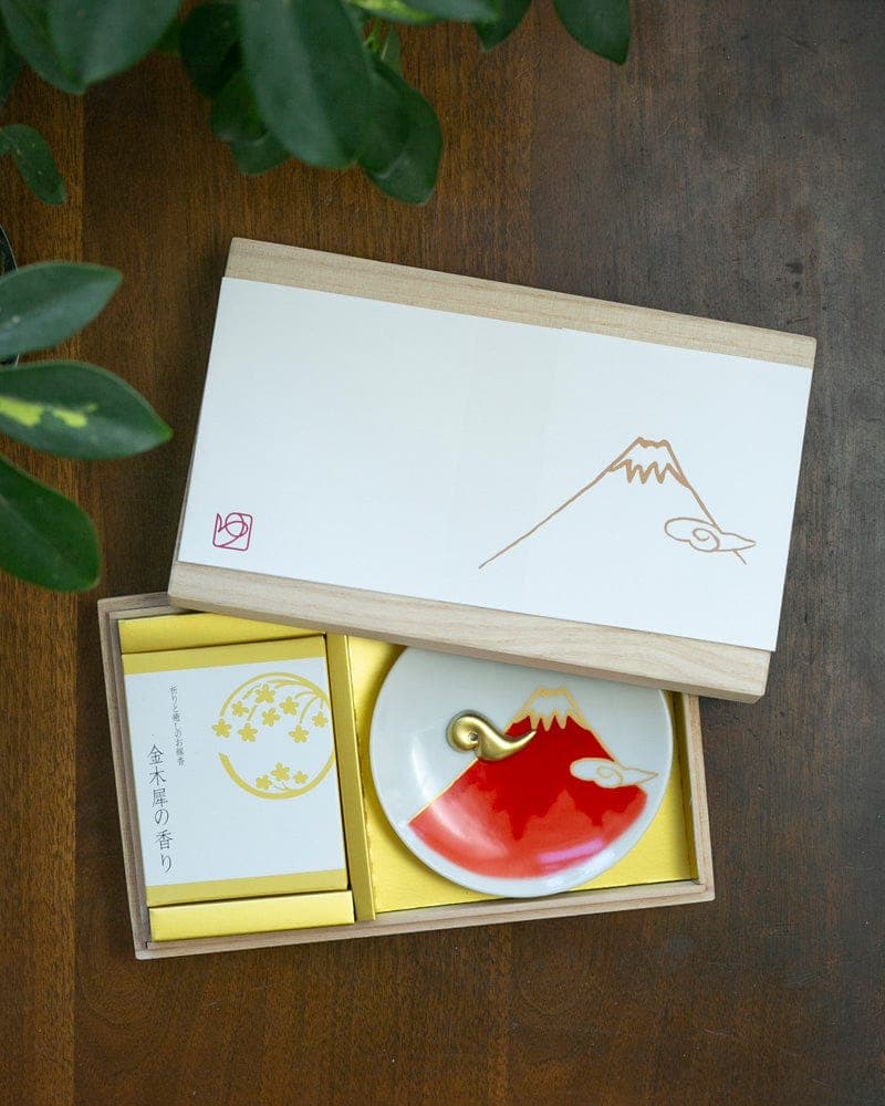 Incense, Set with Red Incense Plate, Osmanthus