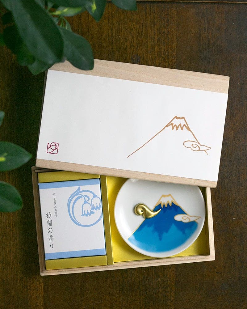 Incense, Set with Blue Incense Plate, Lily of the Valley