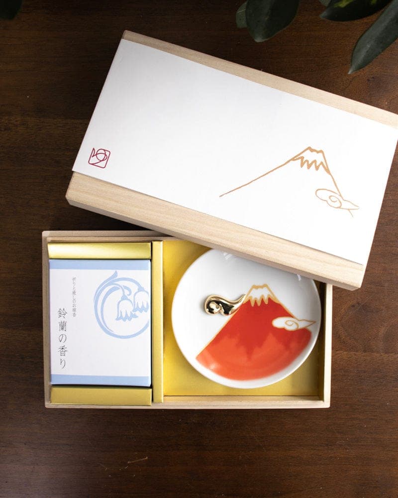Incense, Set with Red Incense Plate, Lily of the Valley