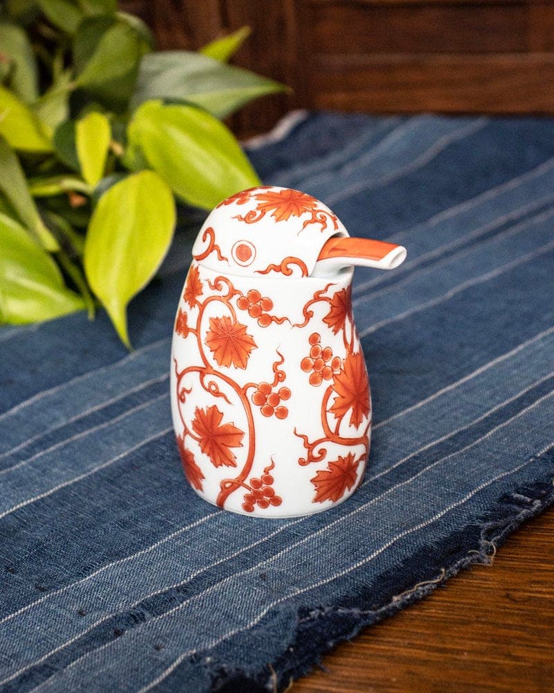 Soy Sauce Dispenser, Large Red Sometsuke Karakusa Kawasemi