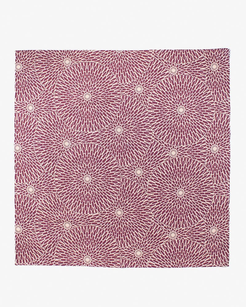 Modern Furoshiki, Musubi, Reversible, Isa Monyo, Kiku, Purple and Sky Blue, 41" x 41"
