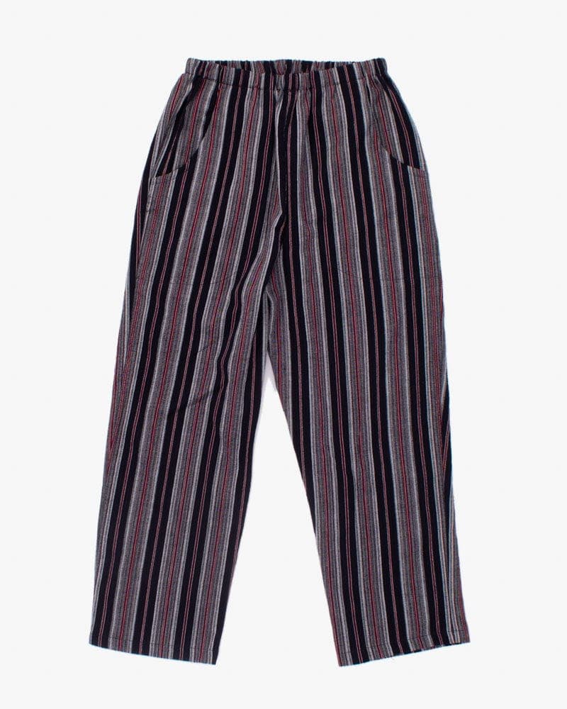 Pants, Chijimi Indigo with Red and White Shima