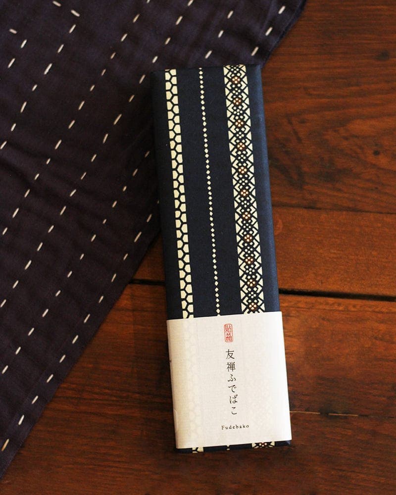 Pencil Box, Classic Series #19, Blue Geometric Pattern