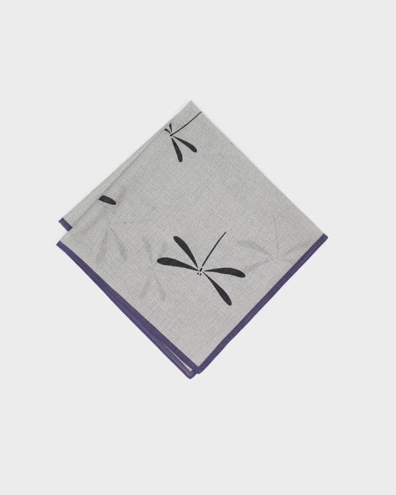 Japanese Handkerchief, Classic, Shofu, Purple & Charcoal Tonbo