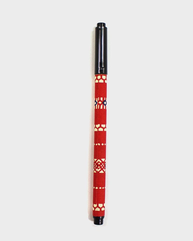 Calligraphy Brush Pen, Classic Series #3, Red Geometric Pattern