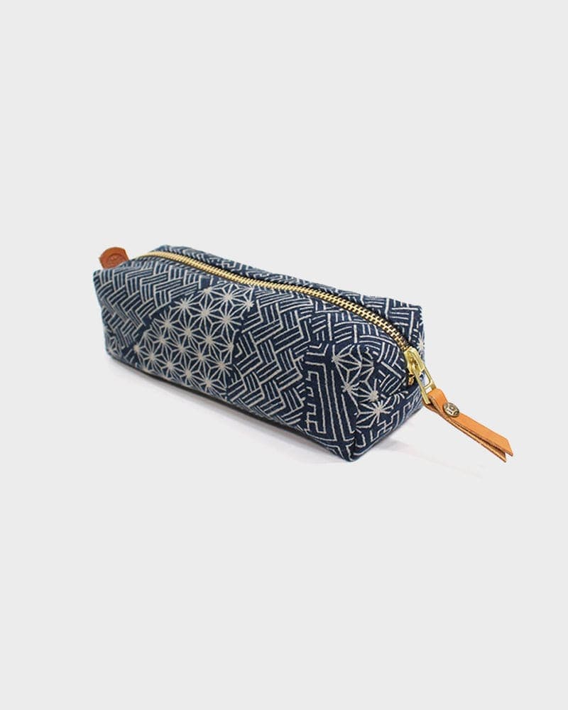 Kiriko Original Pencil Pouch, Indigo Small Multi Pattern