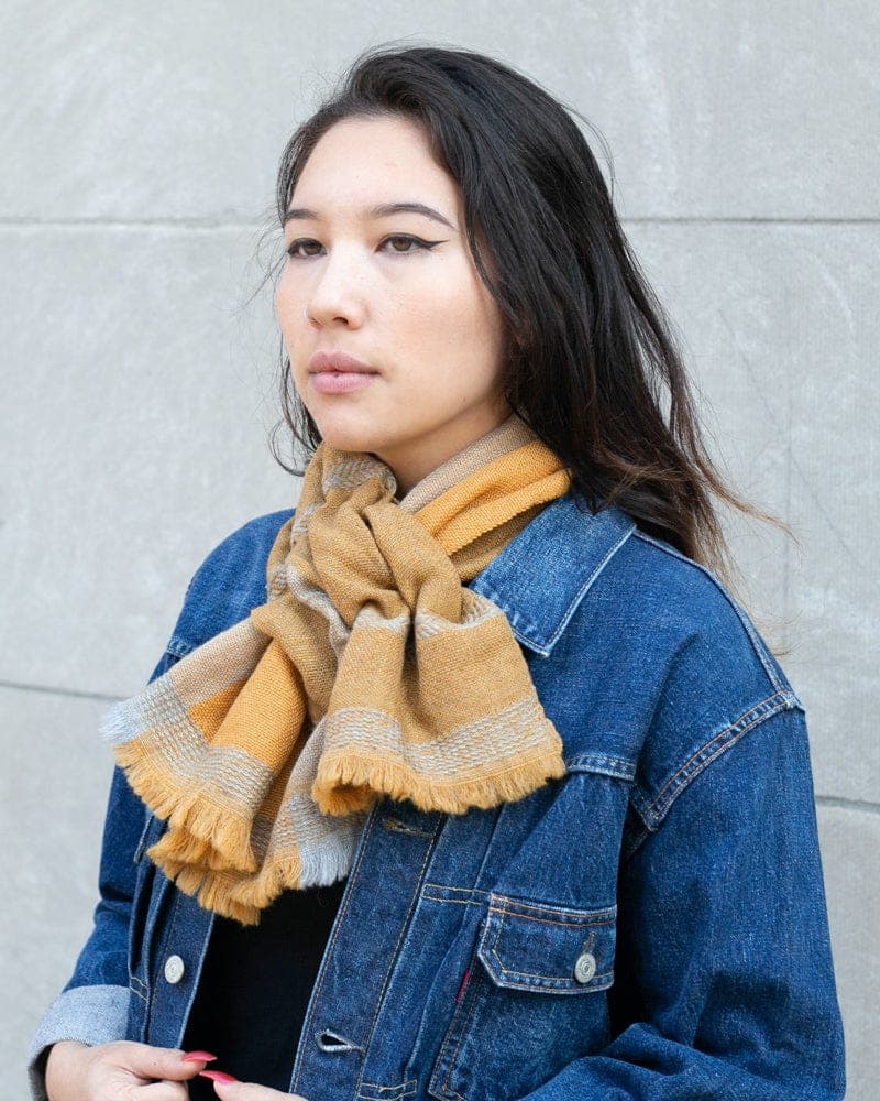 Scarf, Easy Knot, Wool, Mustard Yellow