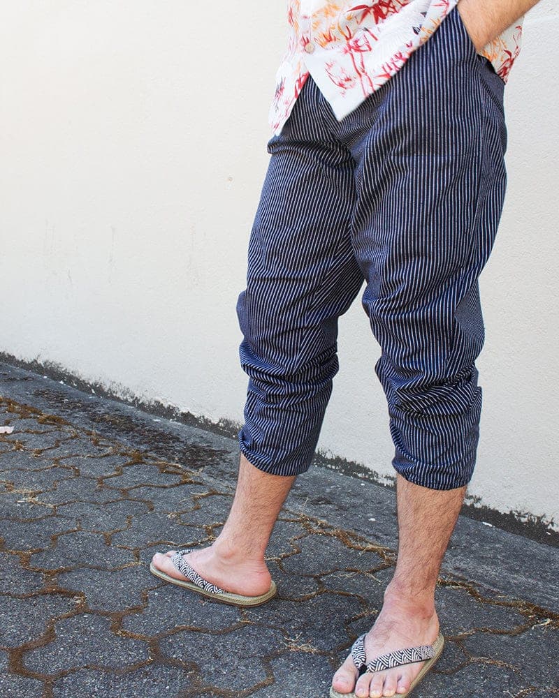 Monpe Pants, Men's, Indigo with White Shima
