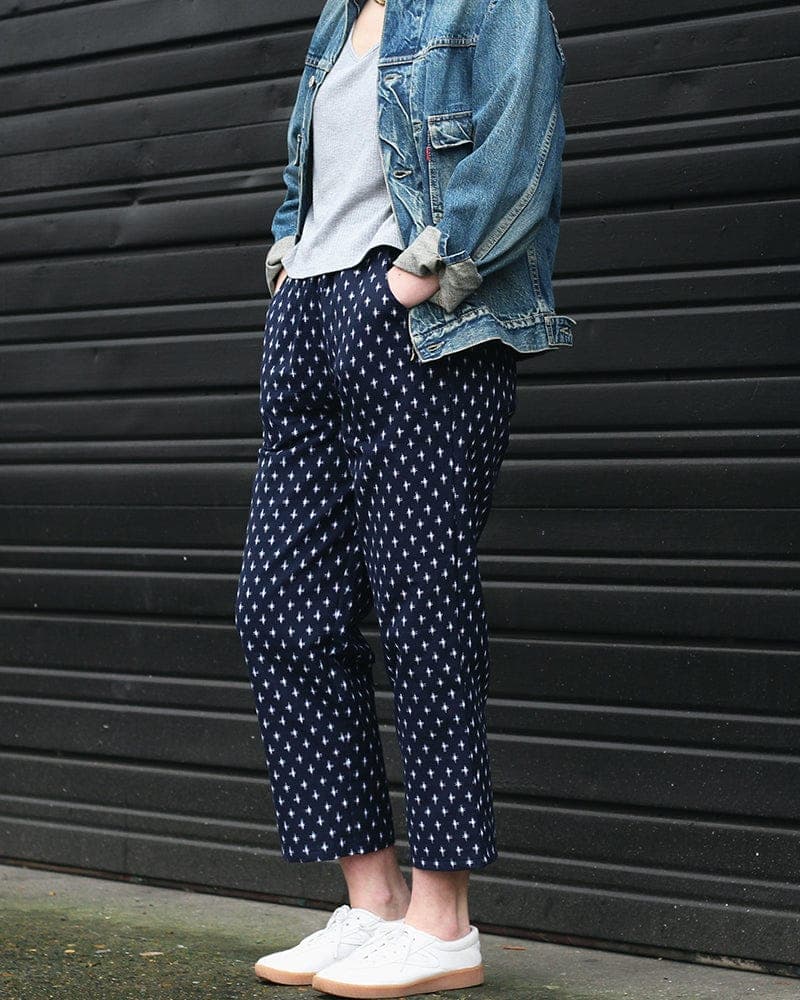 Pants, Kasuri Indigo with White Jyuji