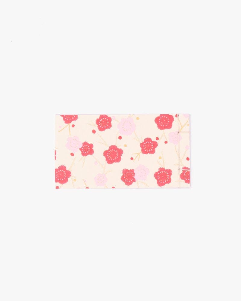 Memo Pad, Classic Series #14, Cream with Red and Pink Ume