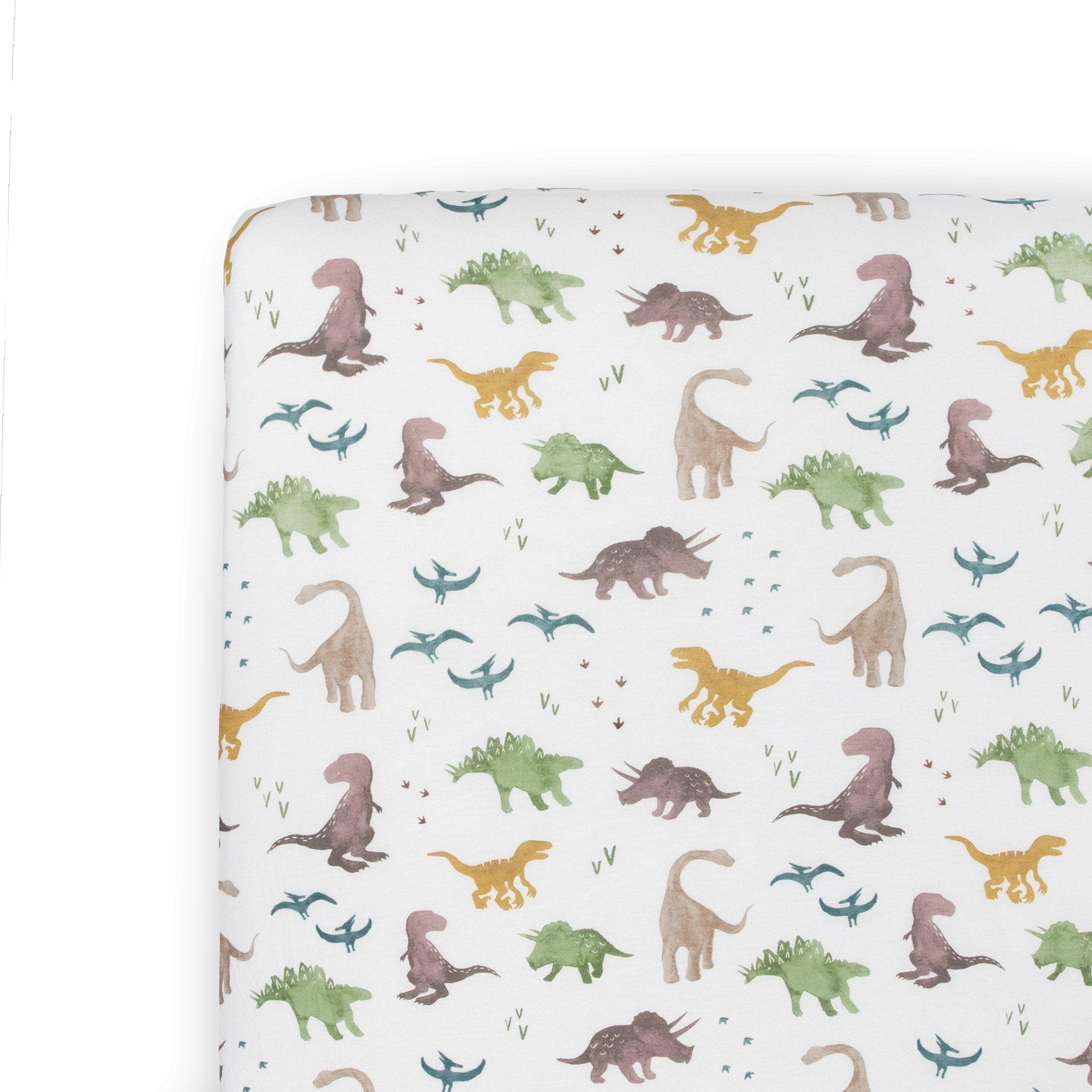 Stretch Knit Crib Sheet - Dino Pals