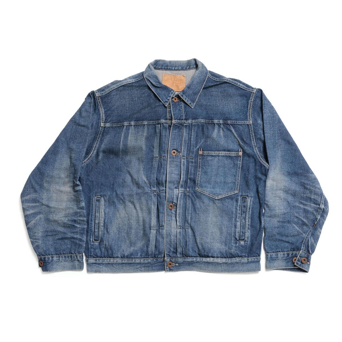 RECYCLED WASTE SUVIN COTTON YARN 11.5oz. DENIM BLOUSE WWⅡ MODEL - VINTAGE WASHED - GL16002H