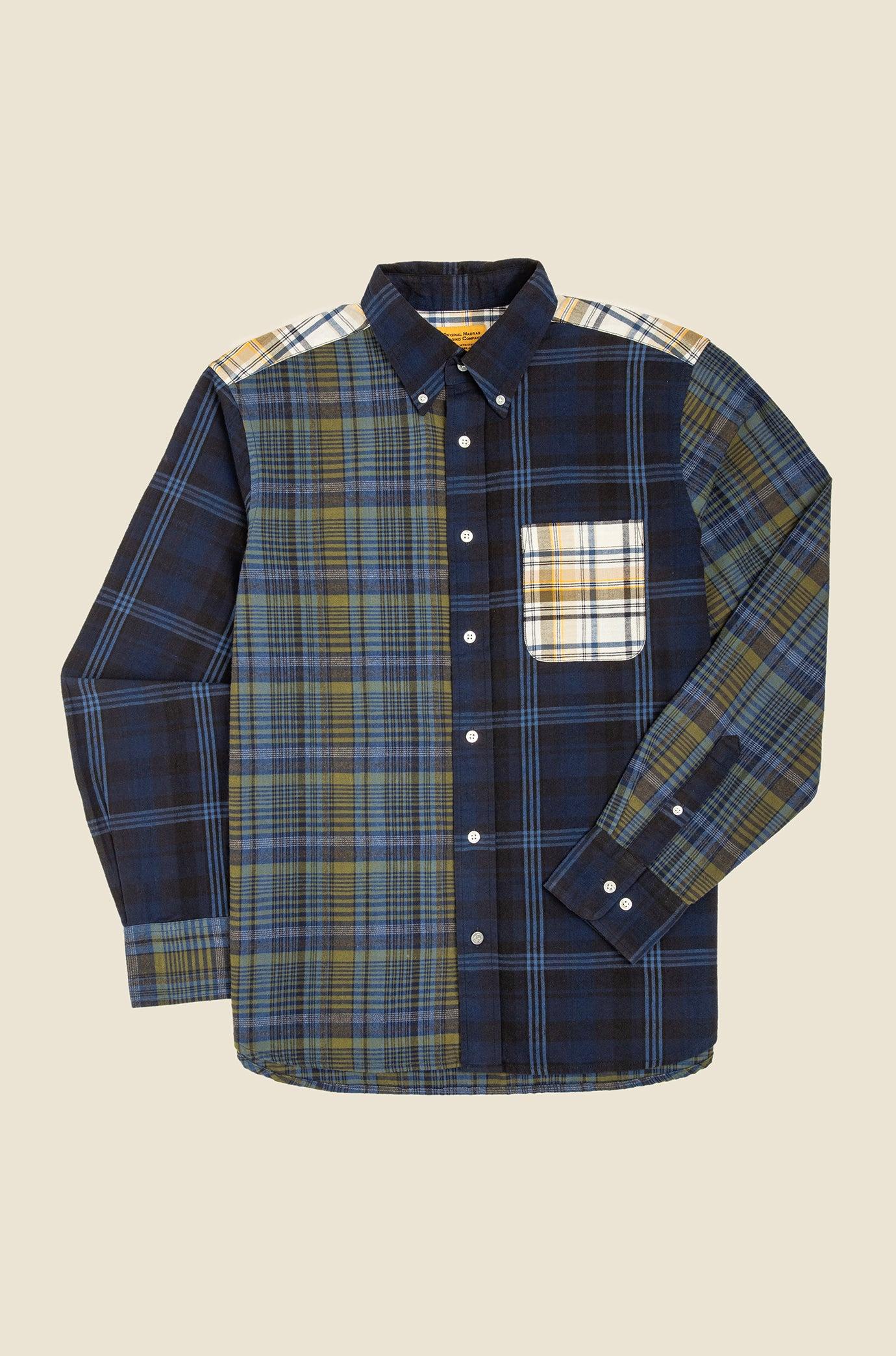 N°103 Contrasting Parts Button Down Collar Long Sleeve Shirt