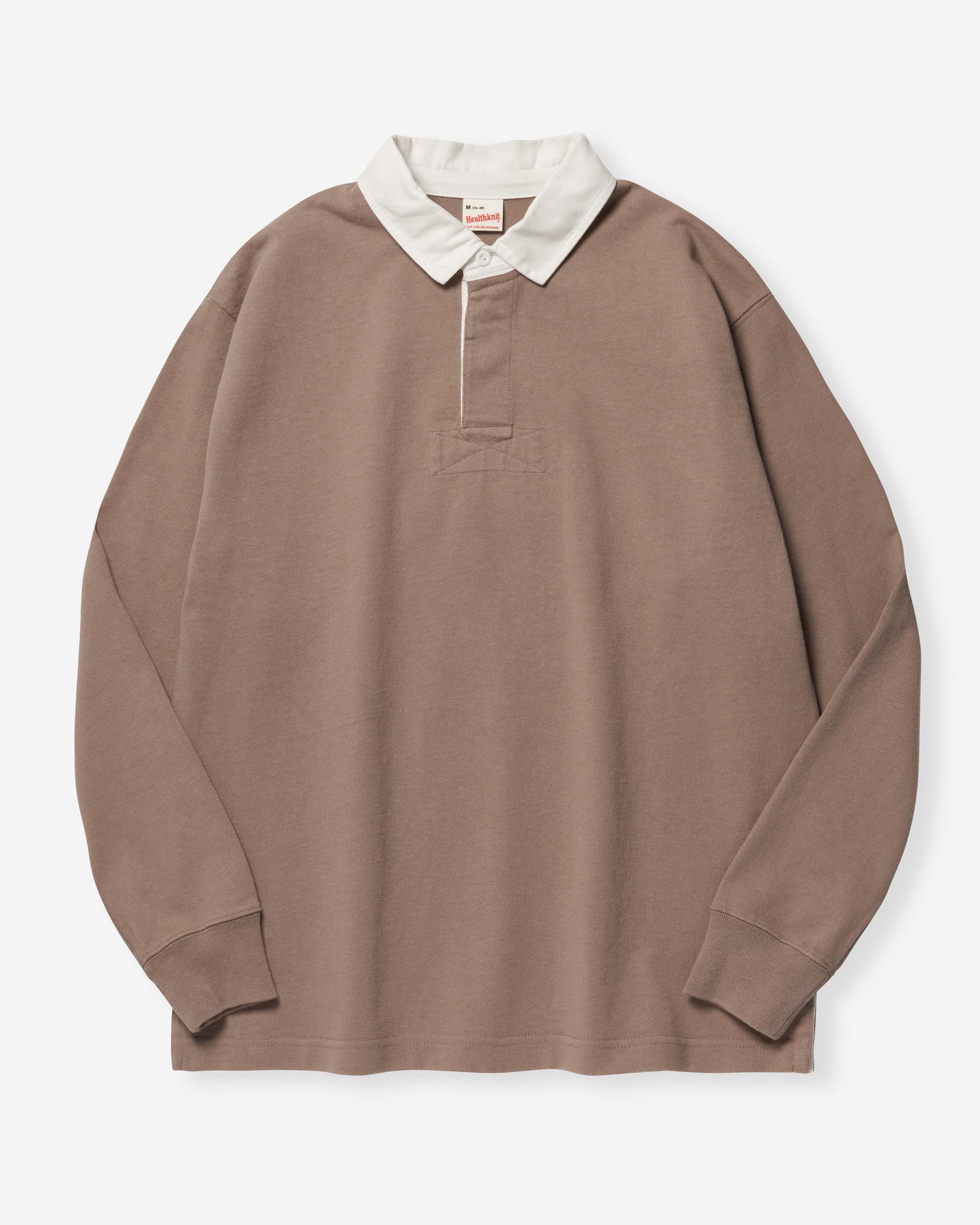 Hefty Jersey Rugby L/S Shirt - Mocha