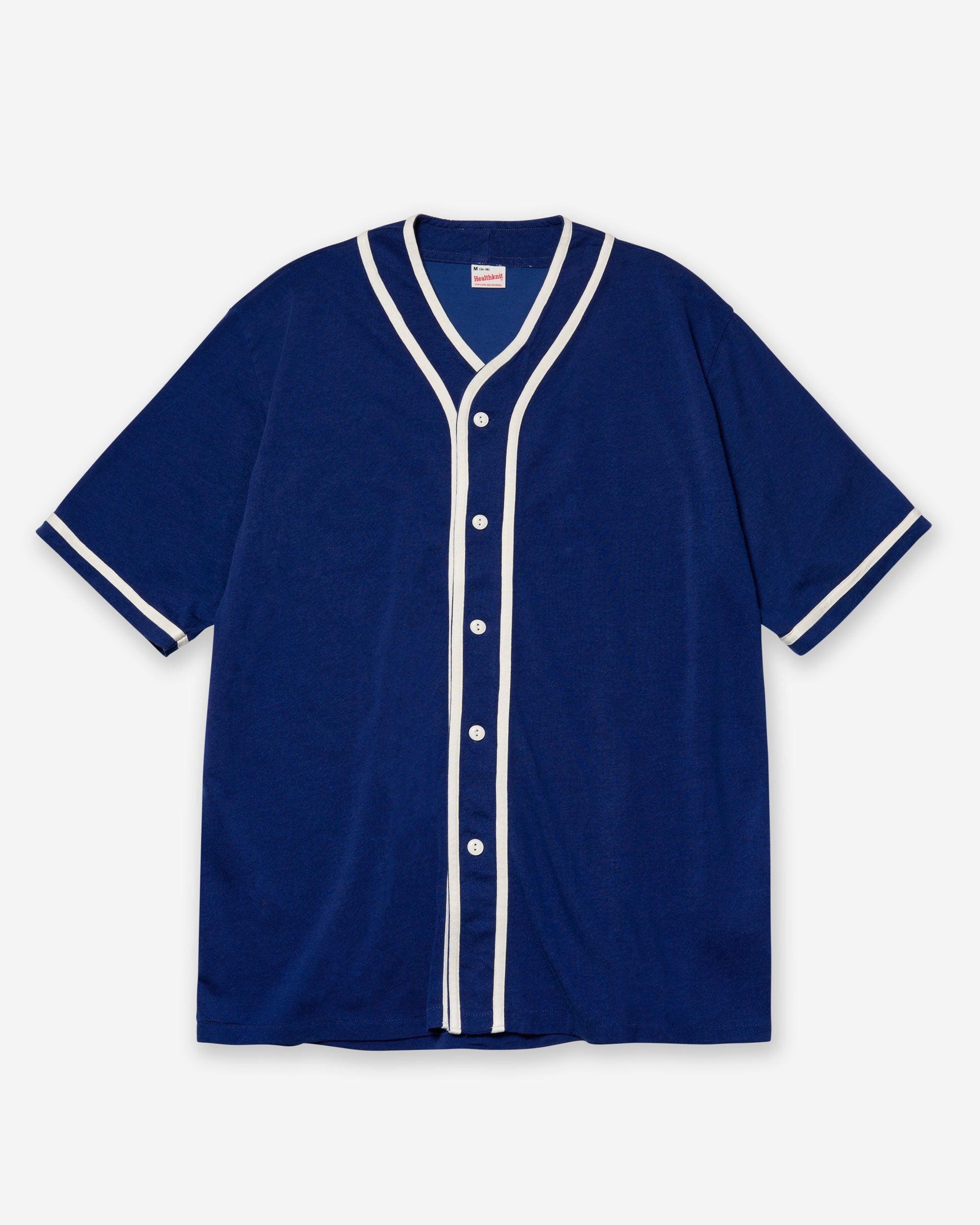 Athletic Rayon Jersey Baseball Shirt - Blue