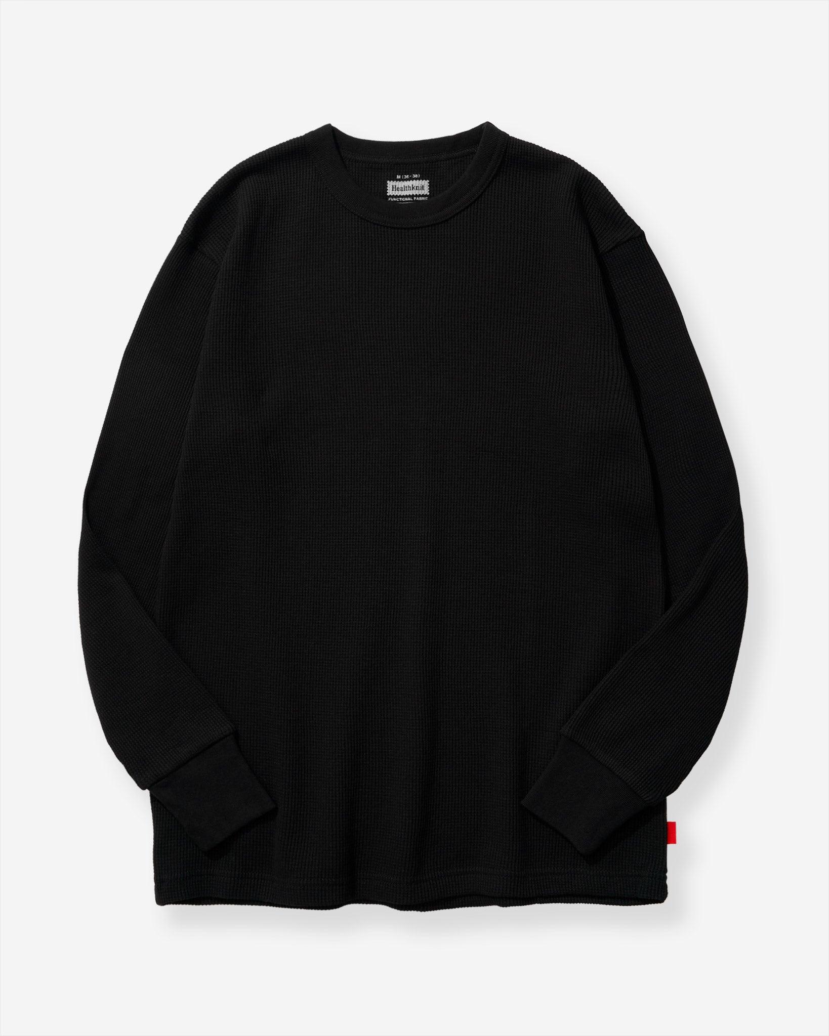 Functional Fabric Waffle L/S T-Shirt - Black