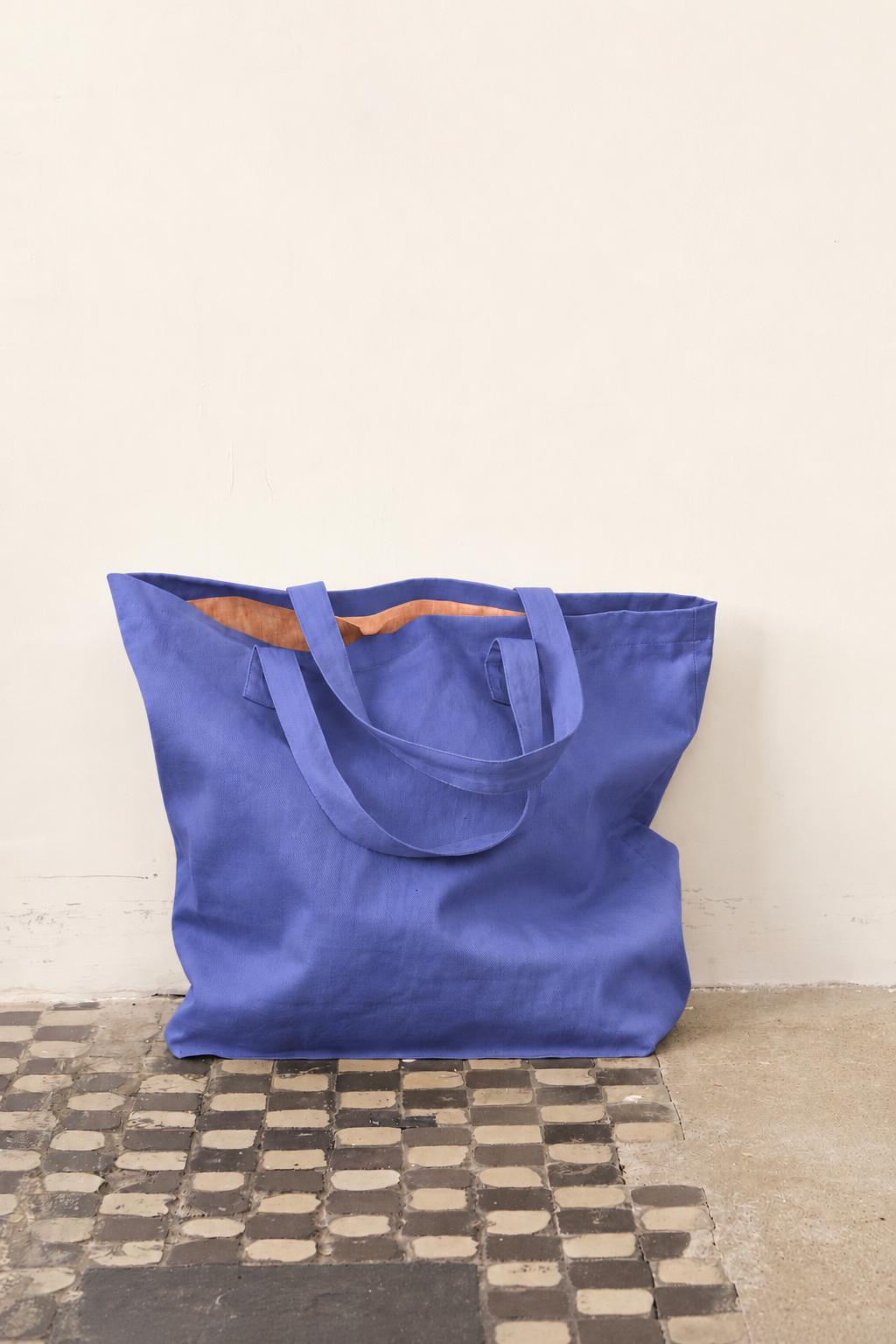 Tokyo Bag in Purple, Linen Lined