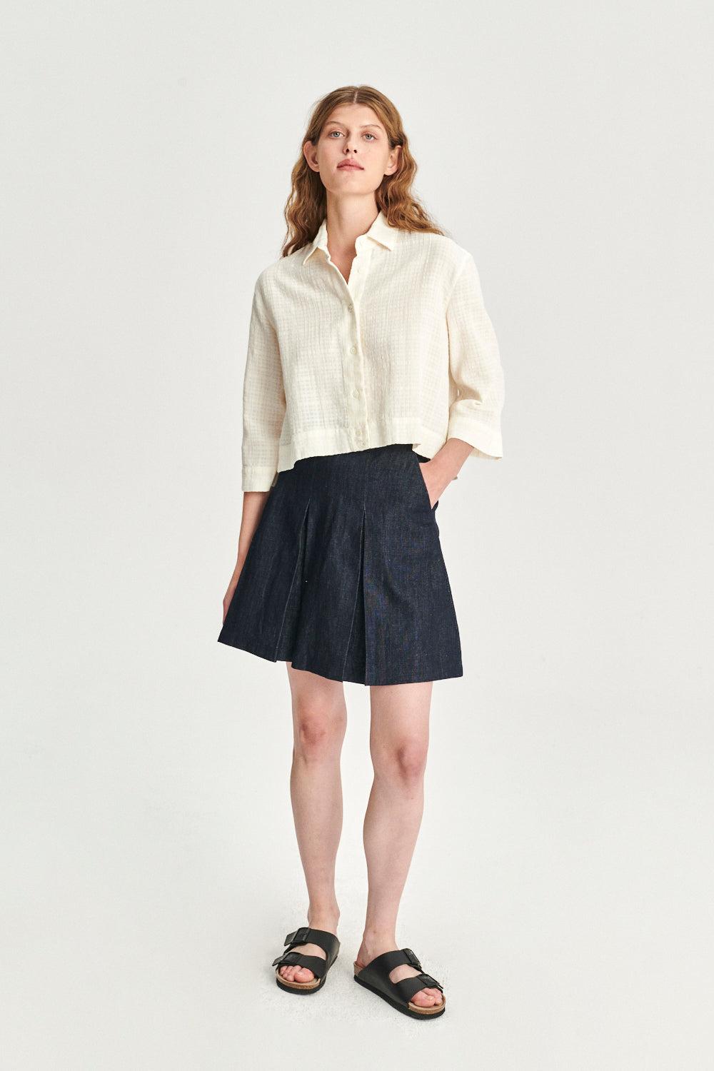 Ellipse Blouse in the Finest Off-White Airy Portuguese Cotton