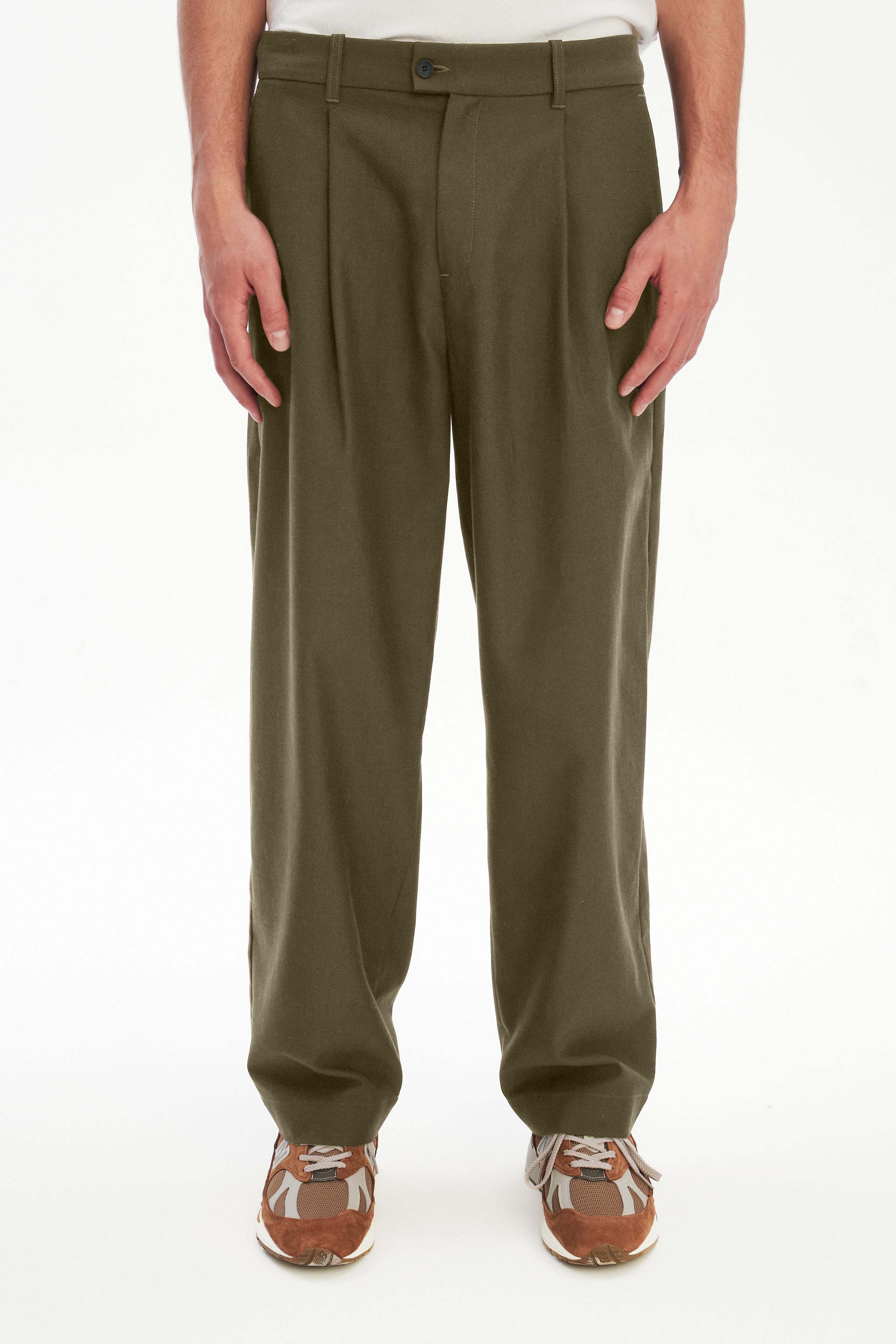 Amsterdam Trousers in a Moss Green Italian Organic Cotton
