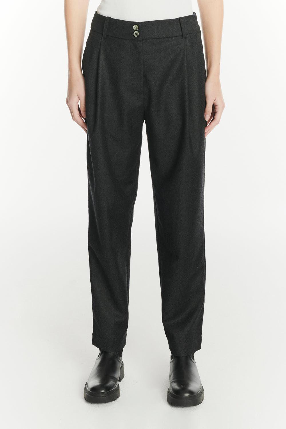 Genuine Trousers in the Finest Dark Grey Italian Virgin Wool from Giuseppe Botto