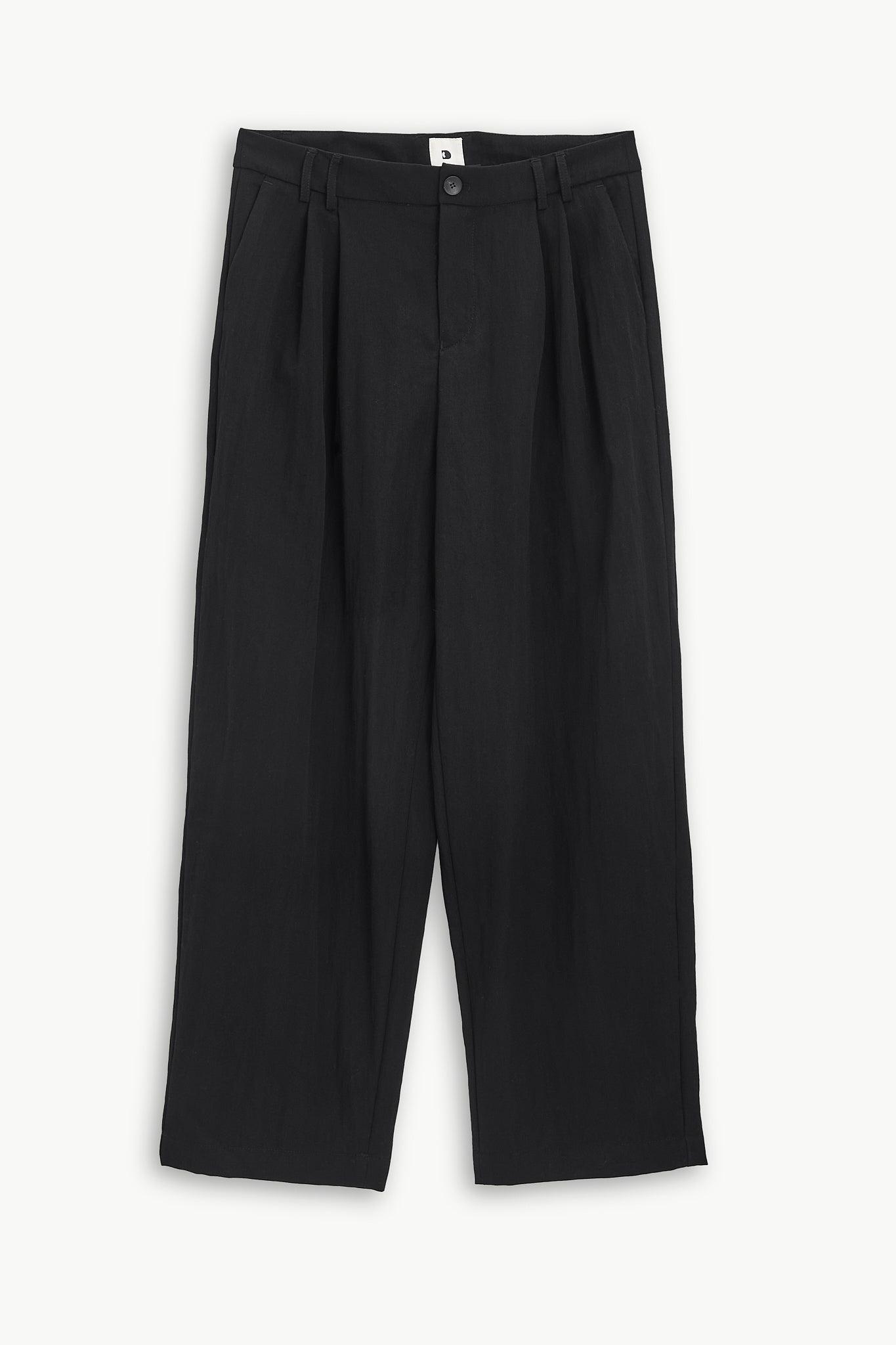 Utrecht Trousers in Black Italian Wool Twist
