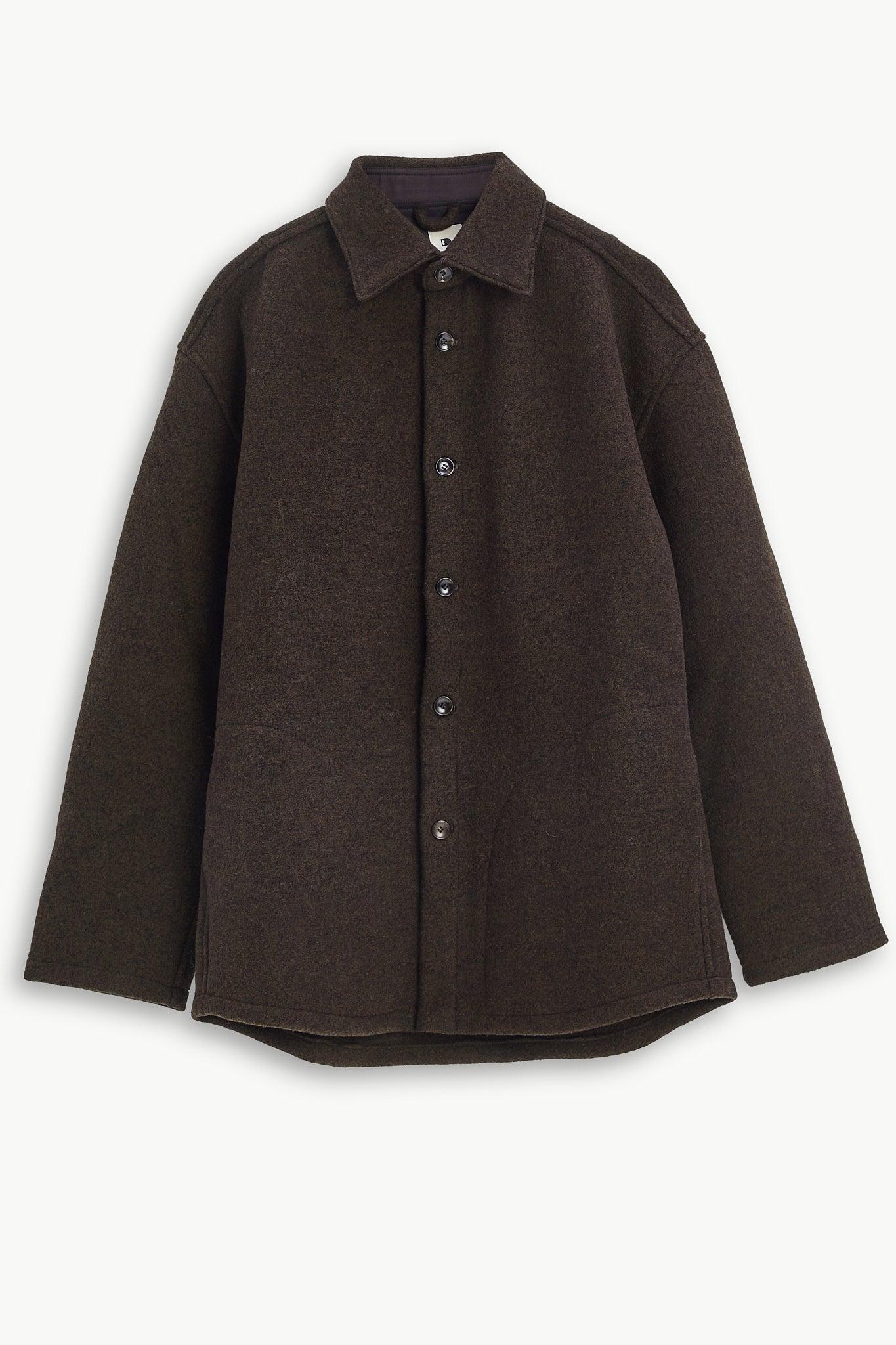 Jacket in a Fine Dark Chocolate Boiled Wool