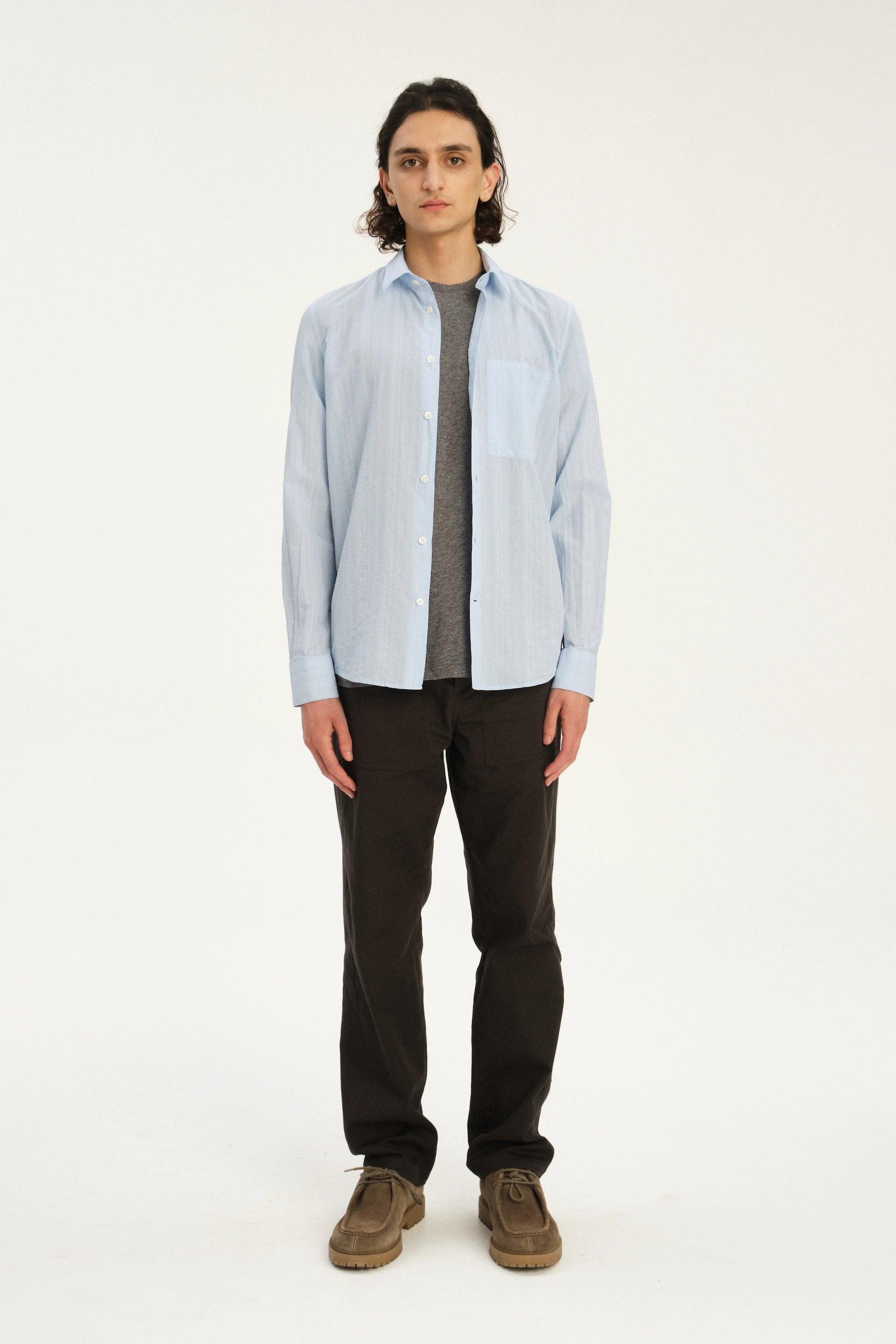 Feel Good Shirt in the Finest Pale Sky Blue Italian Cotton