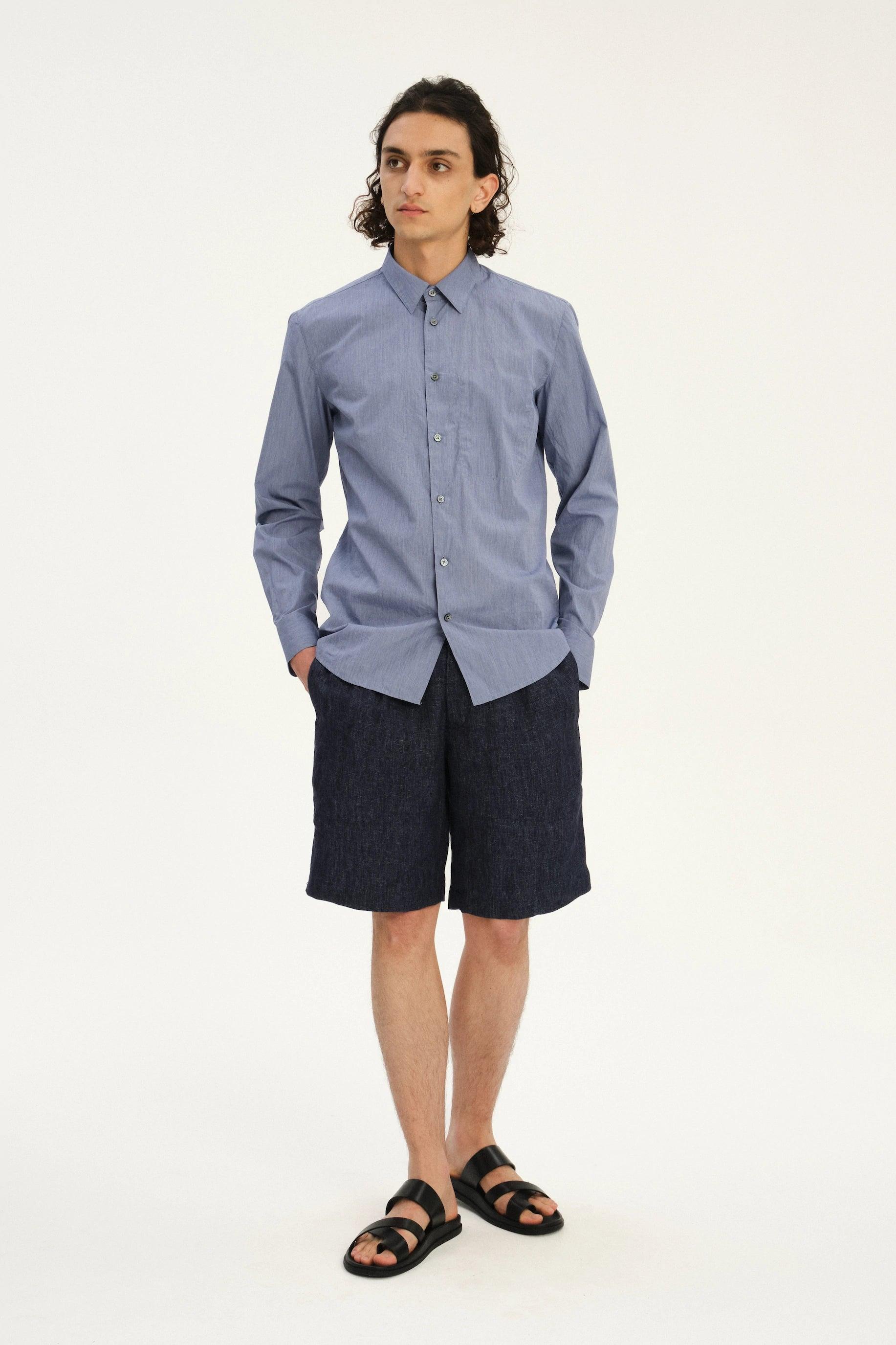 Feel Good Shirt in the Finest Grey Blue Italian Cotton