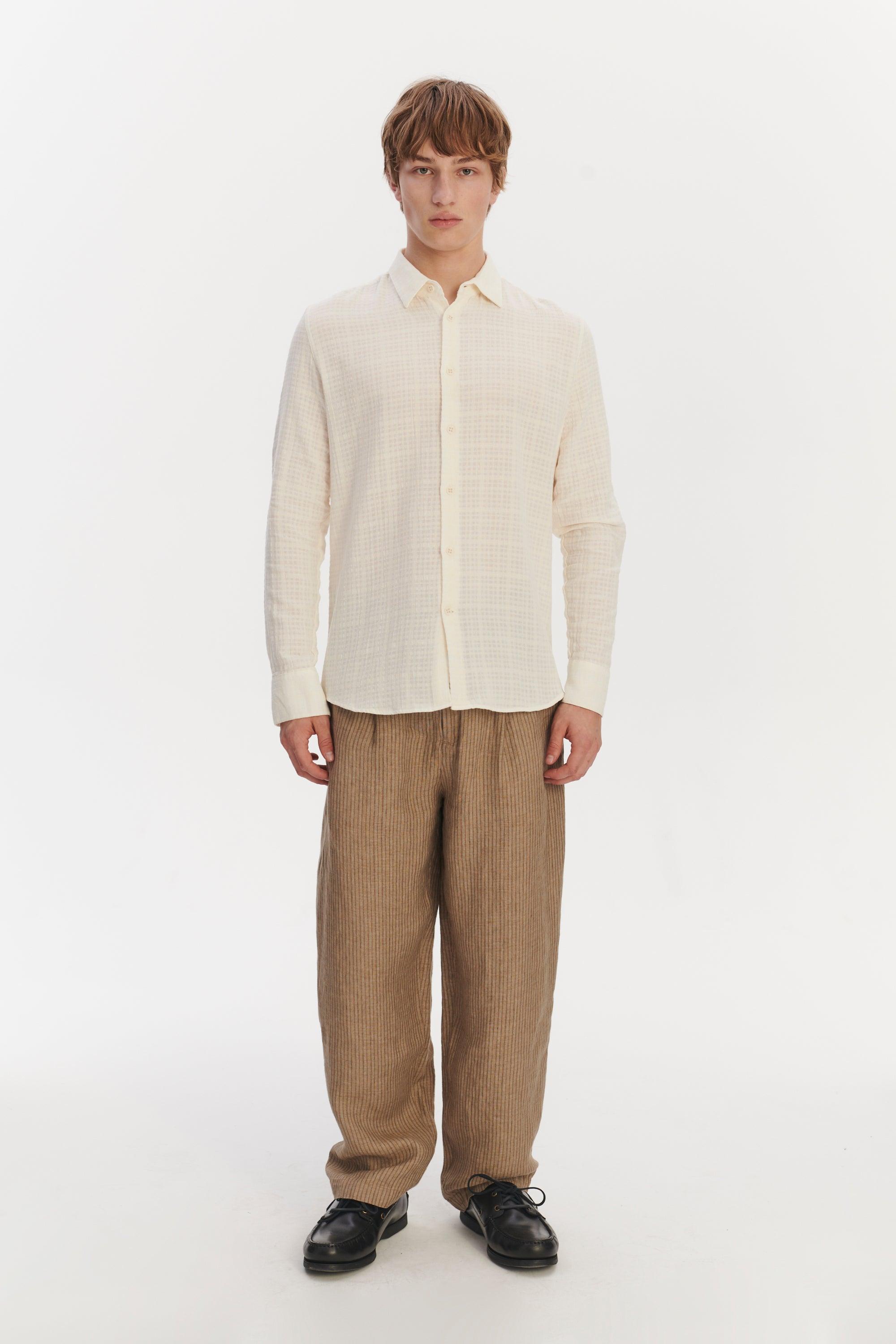 Feel Good Shirt in an Off White Portuguese Cotton