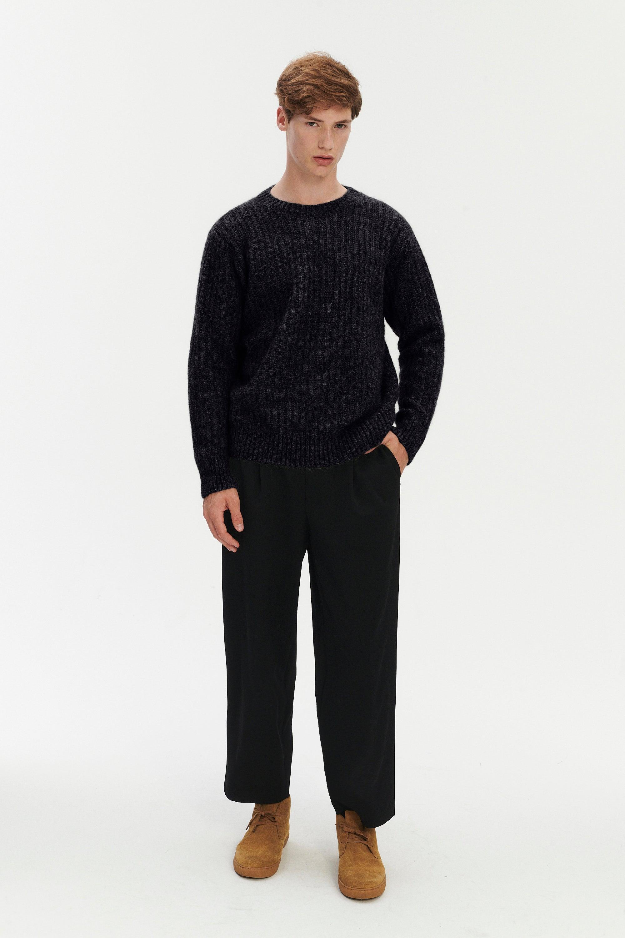 Crewneck Sweater in Soft Alpaca & Lambs Wool