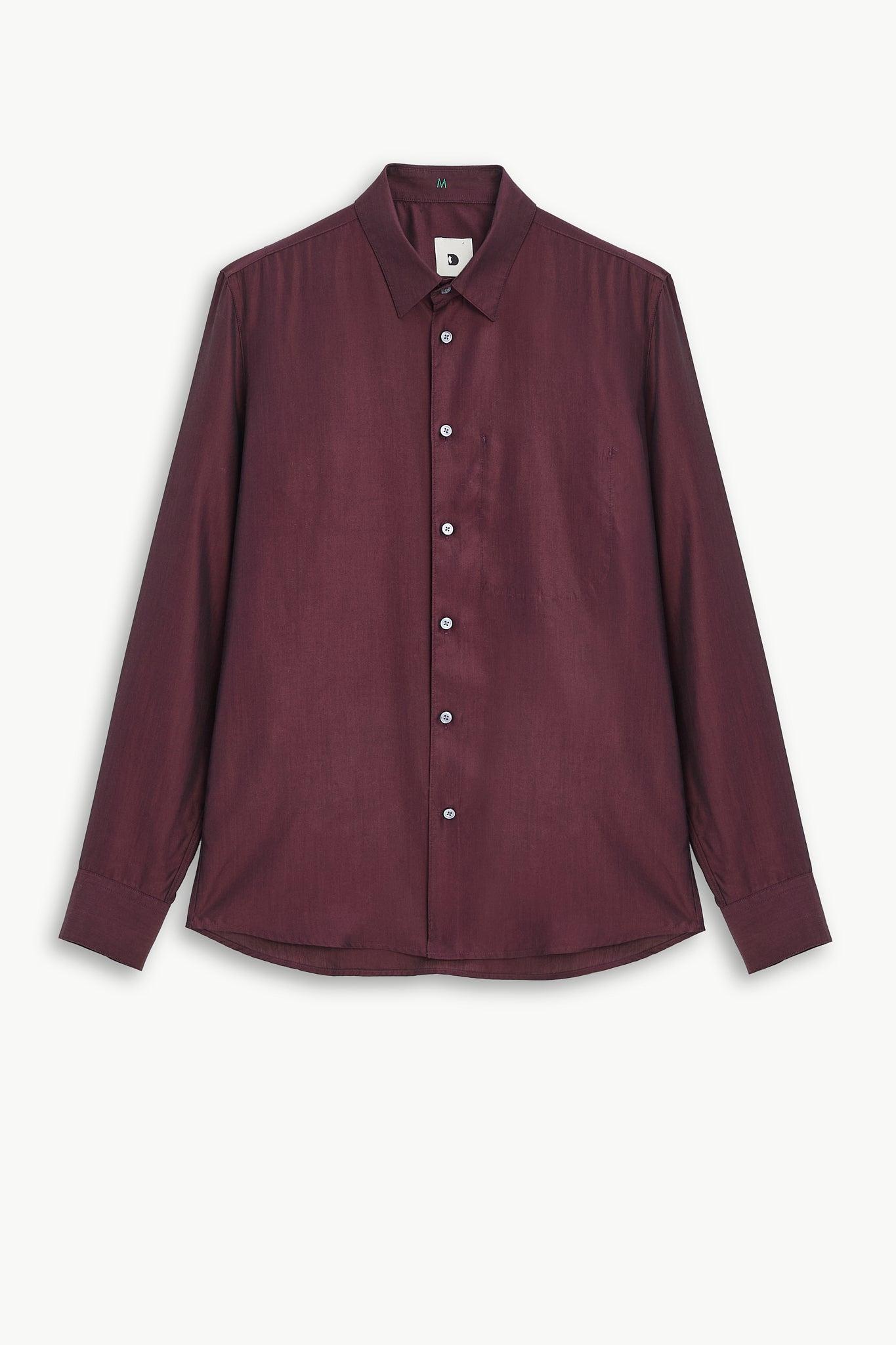 Feel Good Shirt in Bordeaux Portuguese Tencel