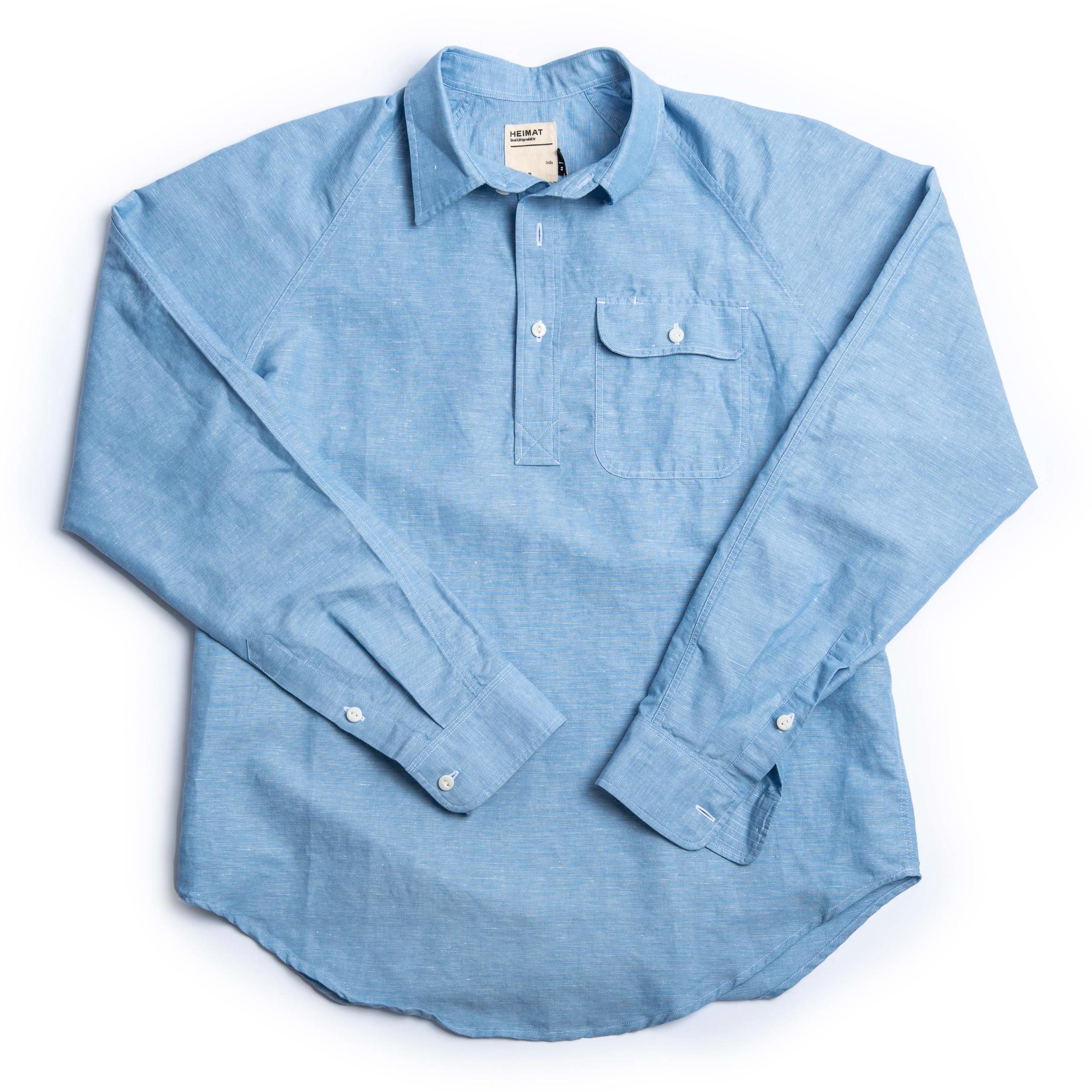 Work Popover Shirt - Cotton Hemp Chambray