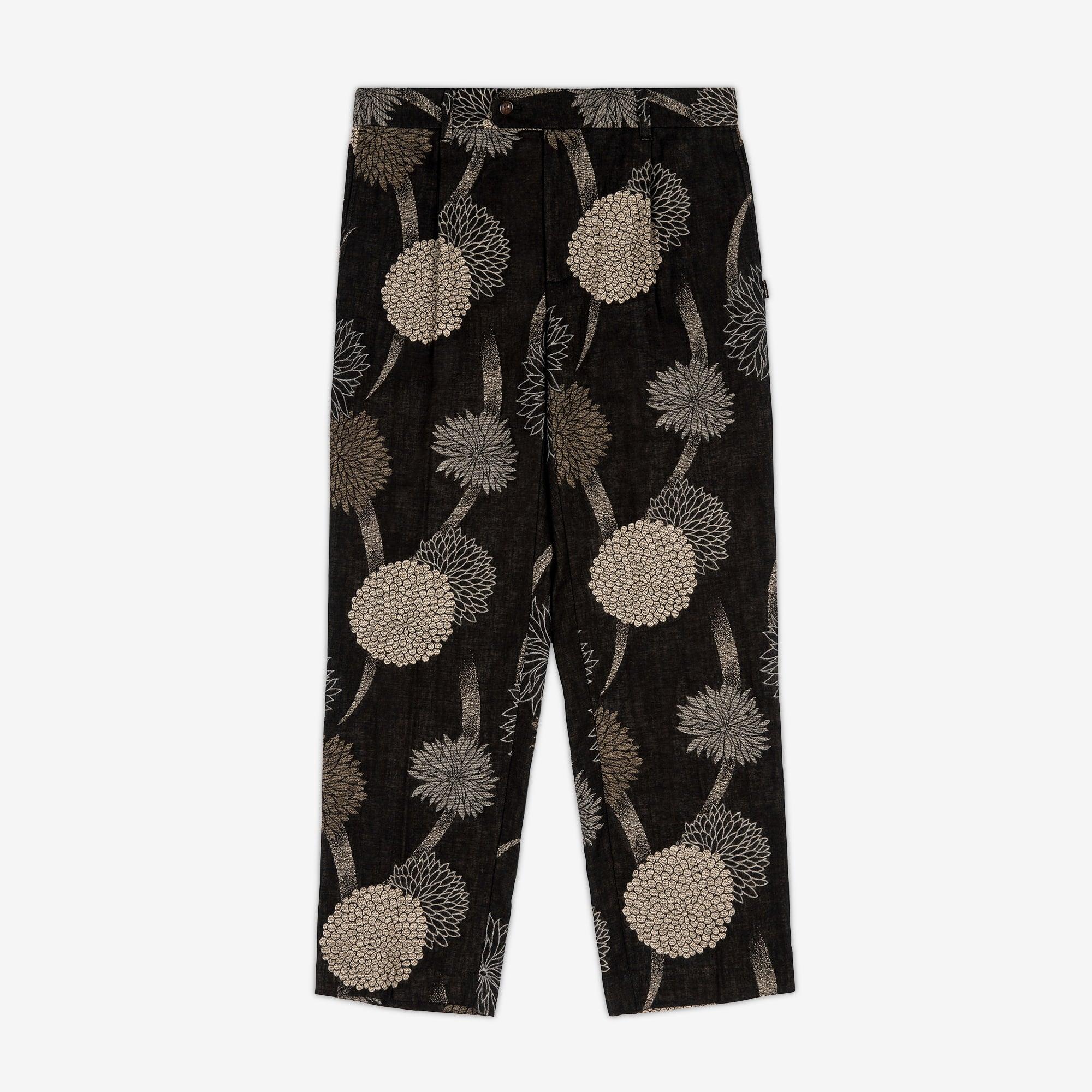 Pleated Trousers - Kiku Jacquard