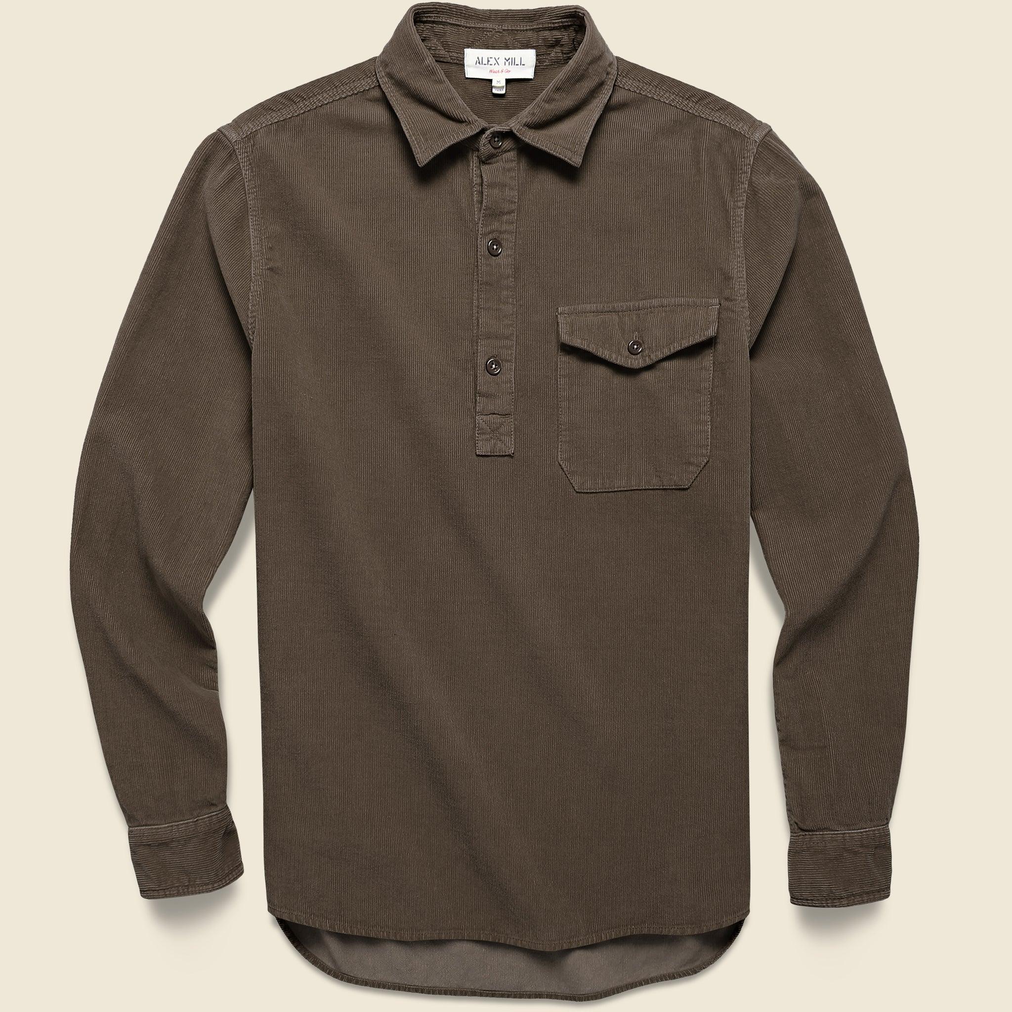 Popover Cord Shirt - Umber